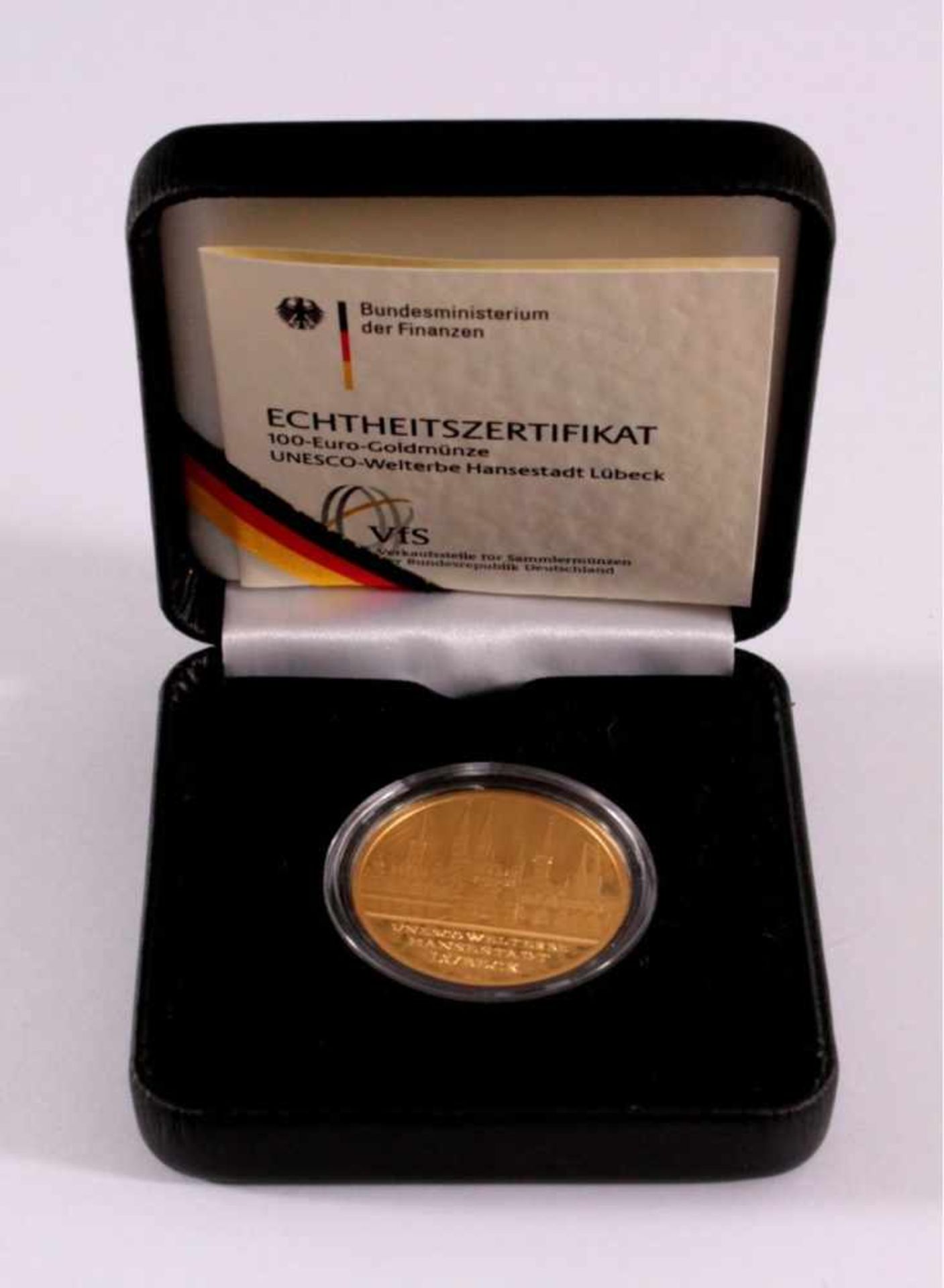 Goldmünze 100 Euro Hansestadt Lübeck1. Oktober 2007, Gold, 1/2 Unze (15,55 g), in Kapsel, - Bild 3 aus 3