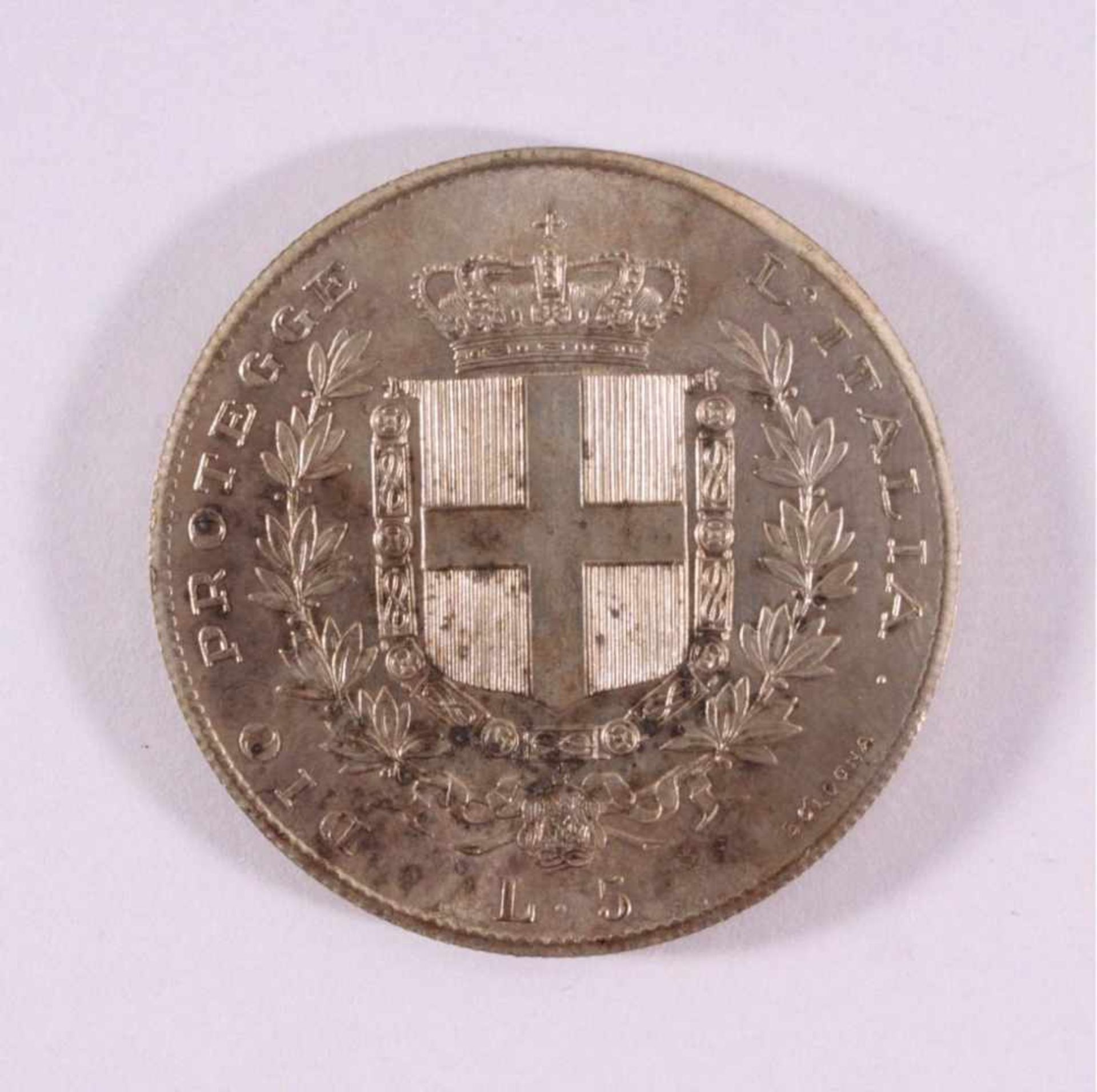 Italien, Victor Emanuel II., 5 Lire 1859D-3,7 cm, ca. 22,5 g - Bild 2 aus 2