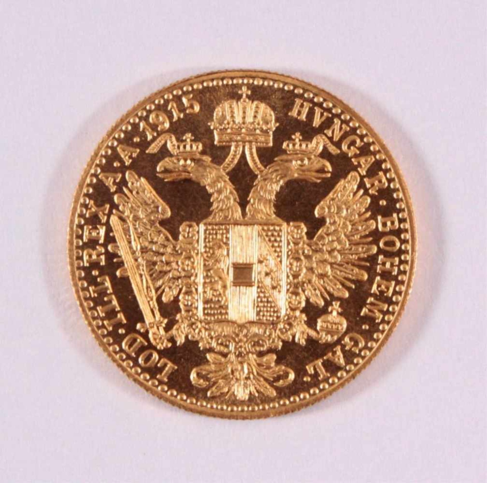 1 Golddukat Kaiser Franz Joseph 1915986er Gold, ca. D-2,0, Gewicht ca. 3,49g - Bild 2 aus 2