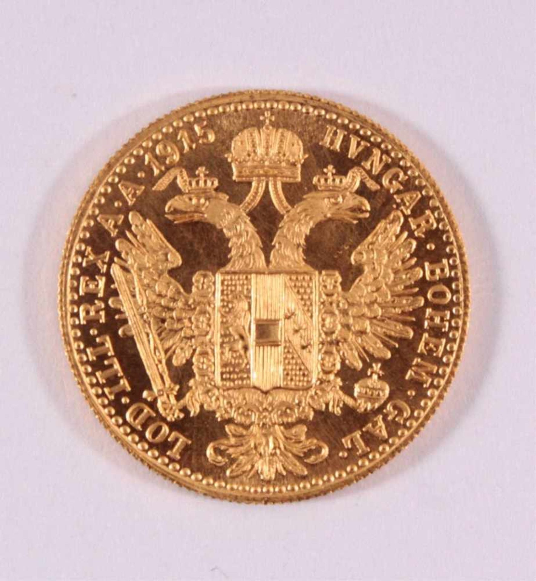 1 Golddukat Kaiser Franz Joseph 1915986er Gold, ca. D-2,0, Gewicht ca. 3,49g - Image 2 of 2