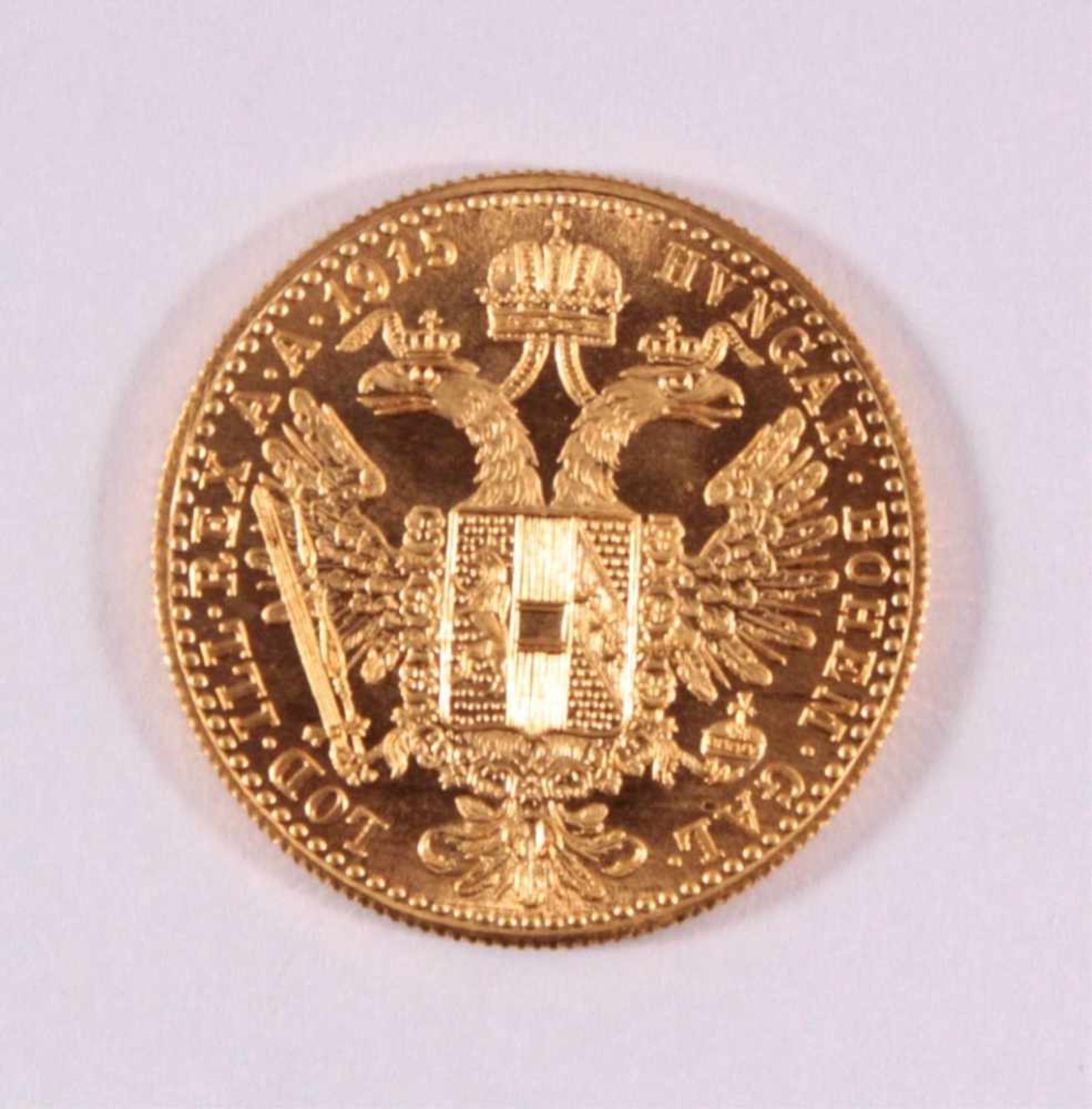 1 Golddukat Kaiser Franz Joseph 1915986er Gold, ca. D-2,0, Gewicht ca. 3,49g - Bild 2 aus 2