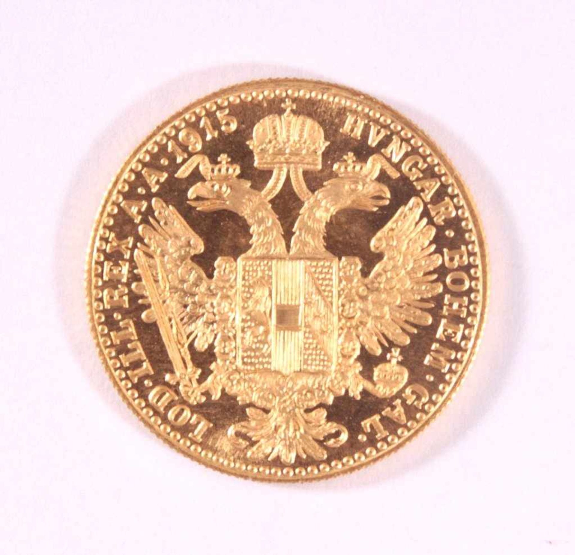 1 Golddukat Kaiser Franz Joseph 1915986er Gold, ca. D-2,0, Gewicht ca. 3,49g - Bild 2 aus 2