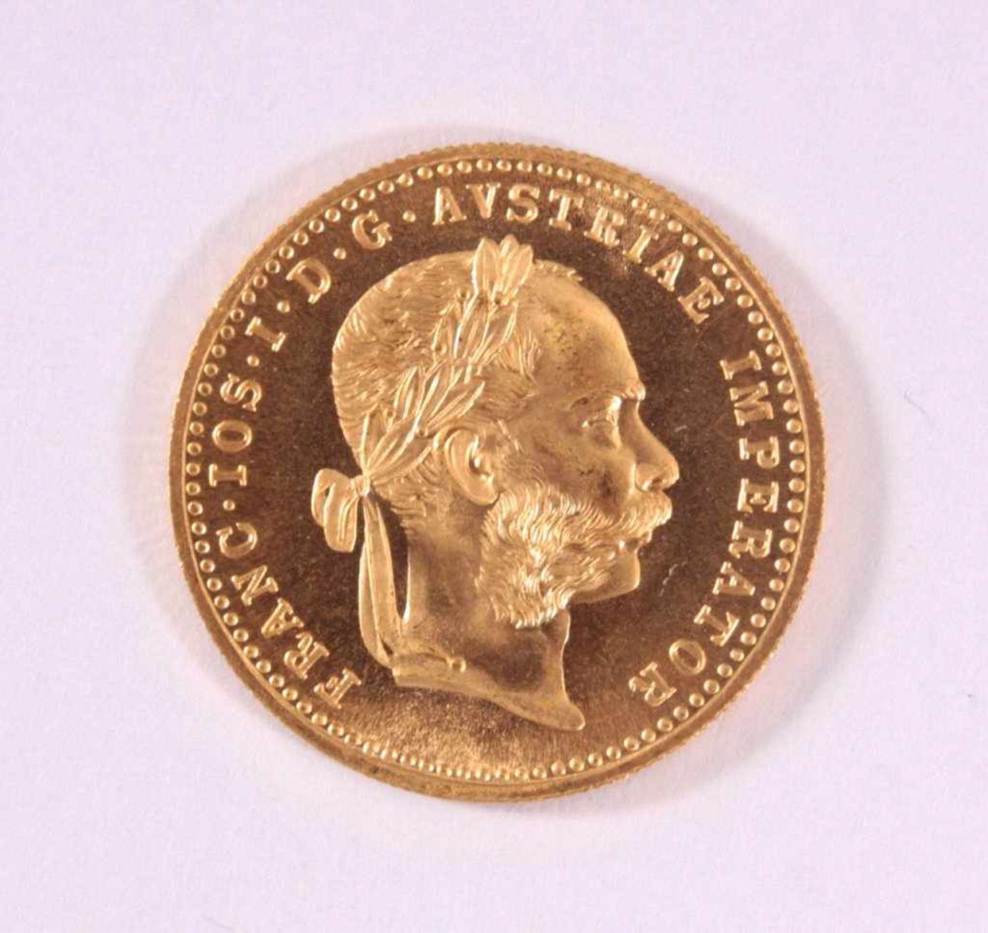 1 Golddukat Kaiser Franz Joseph 1915986er Gold, ca. D-2,0, Gewicht ca. 3,49g