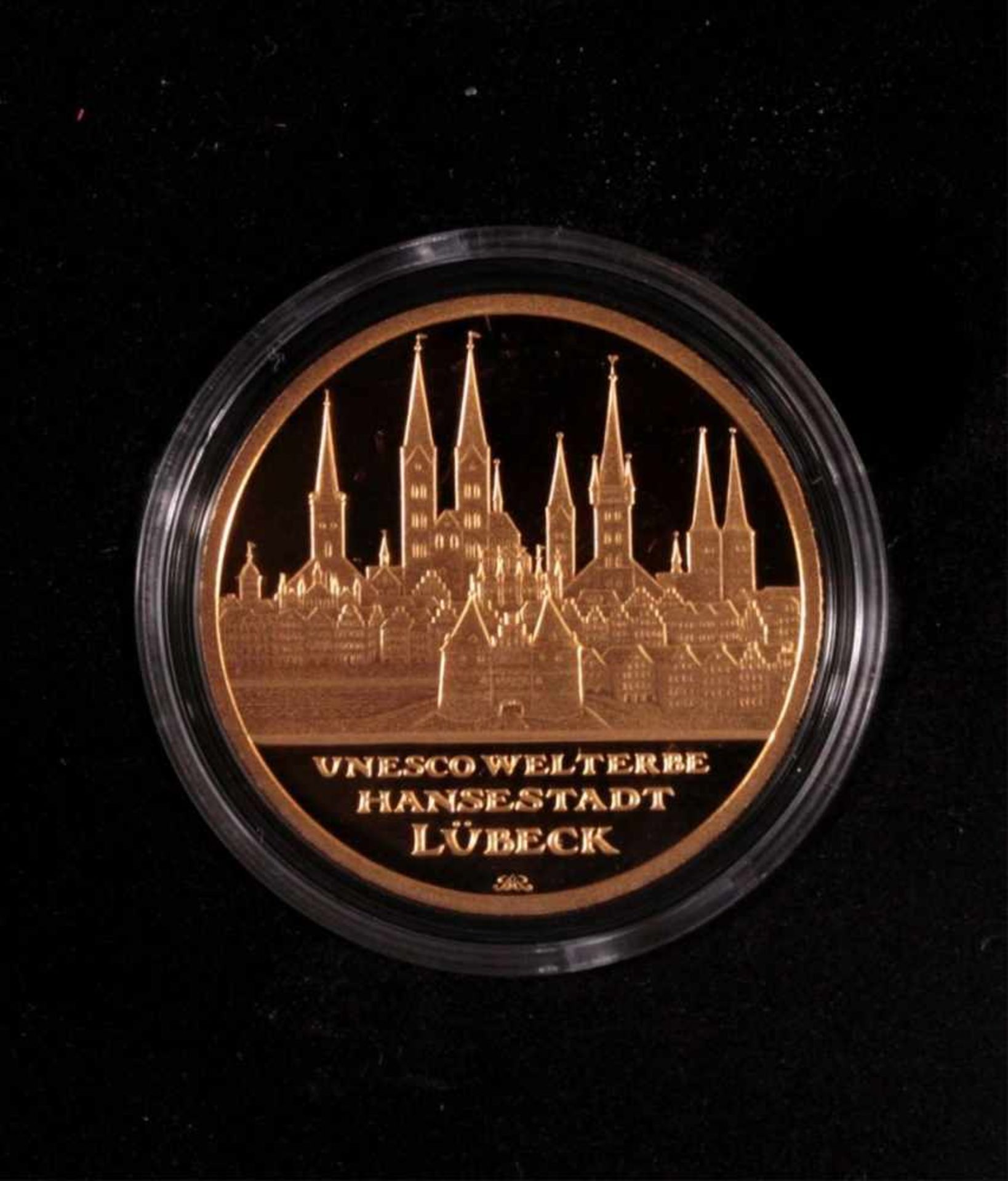 Goldmünze 100 Euro Hansestadt Lübeck1. Oktober 2007, Gold, 1/2 Unze (15,55 g), in Kapsel,