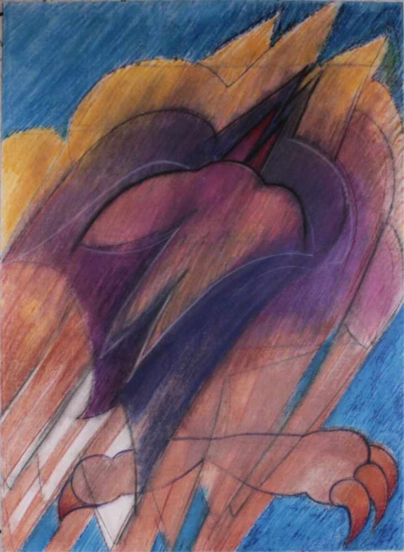 Anton Jezovsek Zvone (1935-2017)Pastell/Kreide auf Papier, "Greifvogel", unsigniert, ca. 100x 70 cm,