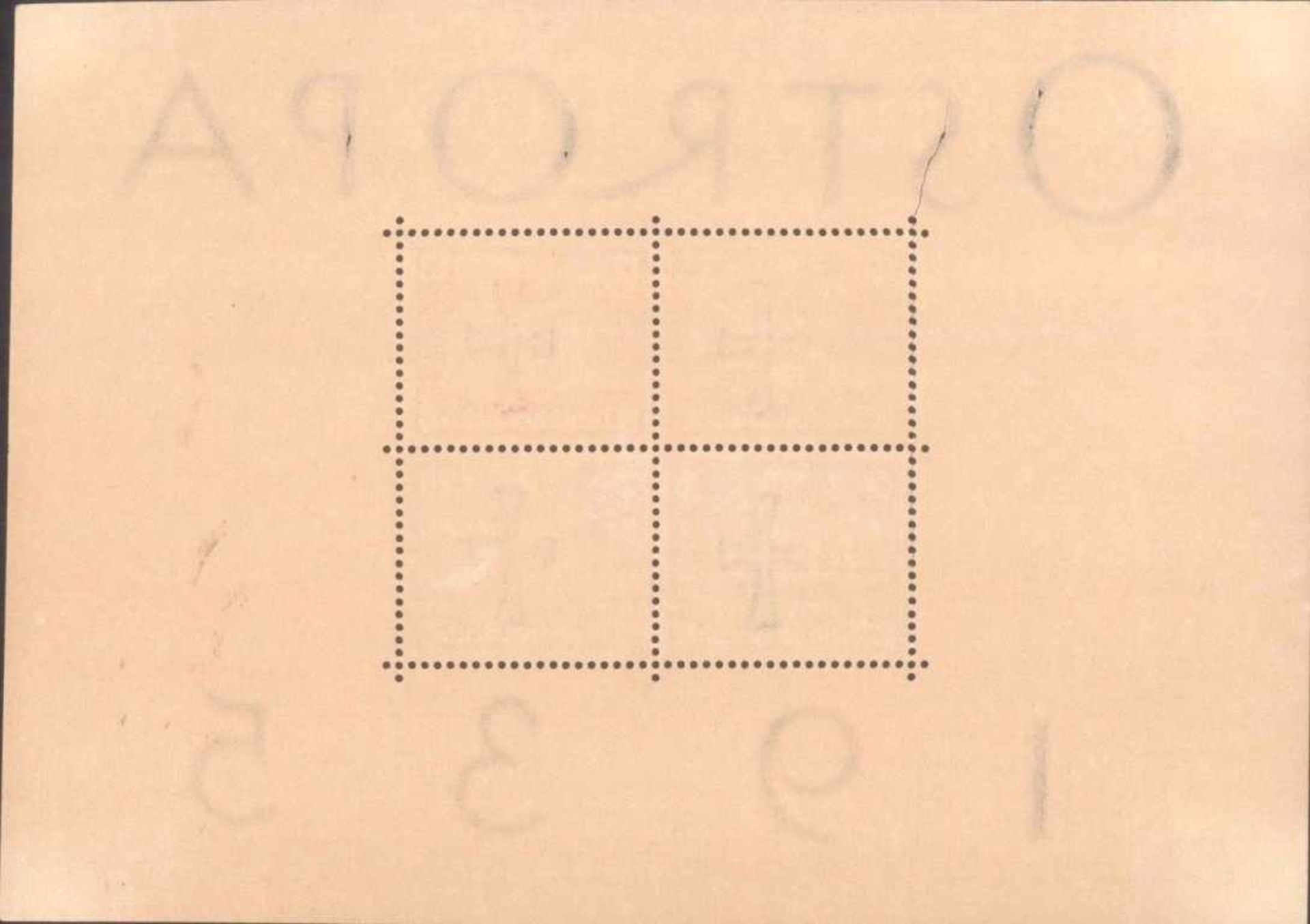 DR Ostropa Block 1935, Block 3Kleine Risse und Verfärbungen, Zähnung angebrochen, Gummiabgewaschen - Image 2 of 2