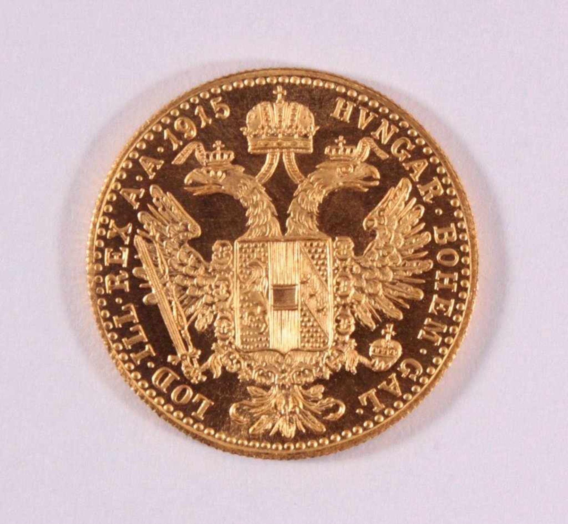 1 Golddukat Kaiser Franz Joseph 1915986er Gold, ca. D-2,0, Gewicht ca. 3,49g - Bild 2 aus 2