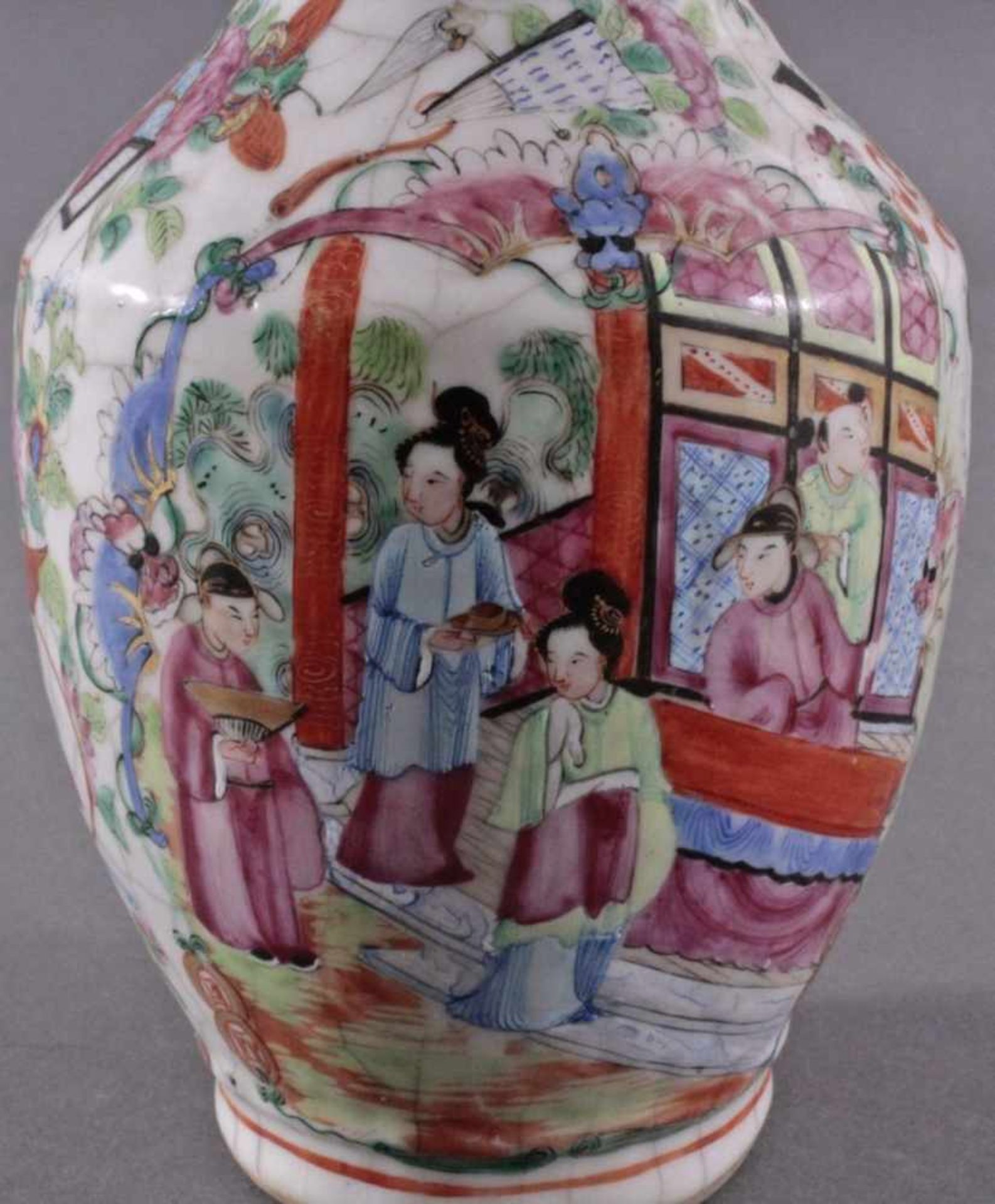 Chinesische Vase, 19. JahrhundertsQing-Dynastie (1644-1911). Porzellan Famille-Rose / Yangcai- - Image 7 of 12