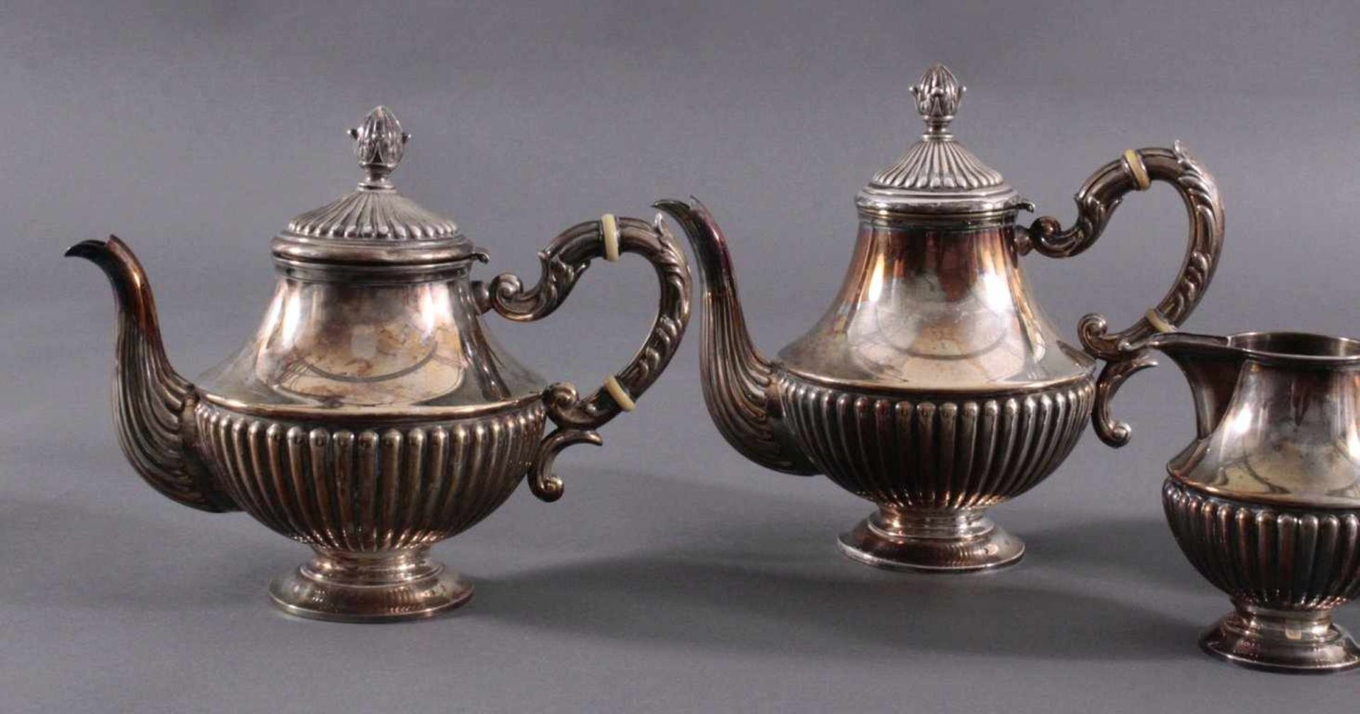 Tee-und Kaffee-Kern, Silber, spanische Punze4-teilig, bestehend aus Teekanne, Kaffeekanne Milch- - Image 3 of 5
