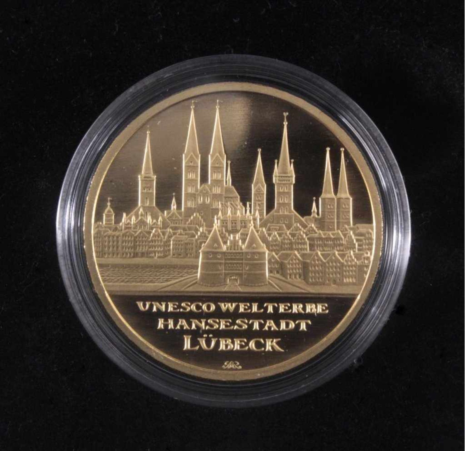 100 Euro Goldmünze 2007, Lübeck15,55 Gramm, 999er Gold, im Originaletui mit Zertifikat