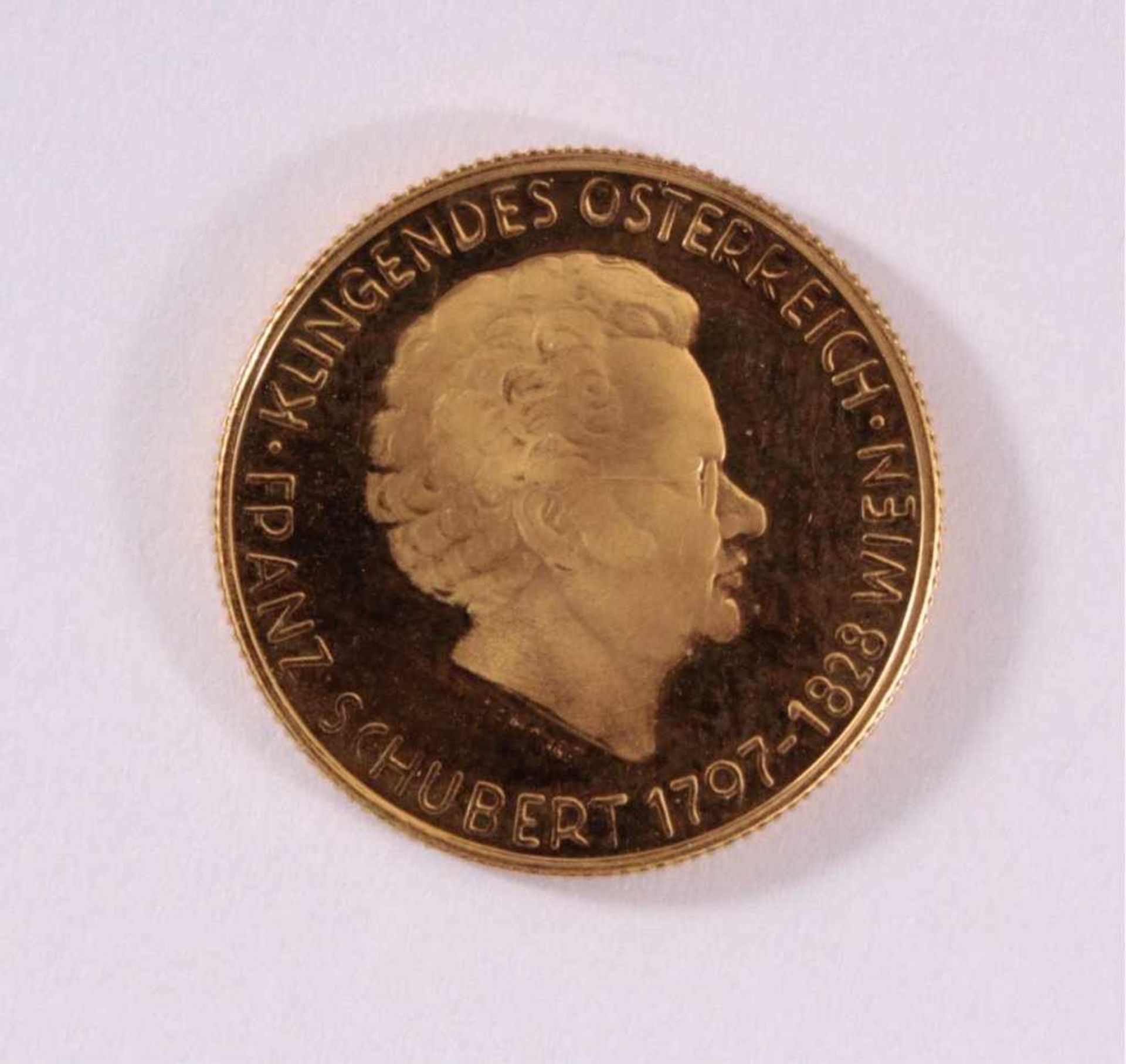 Goldmedaille 900/000 GG. Franz SchubertD-2,1 cm, 5 g