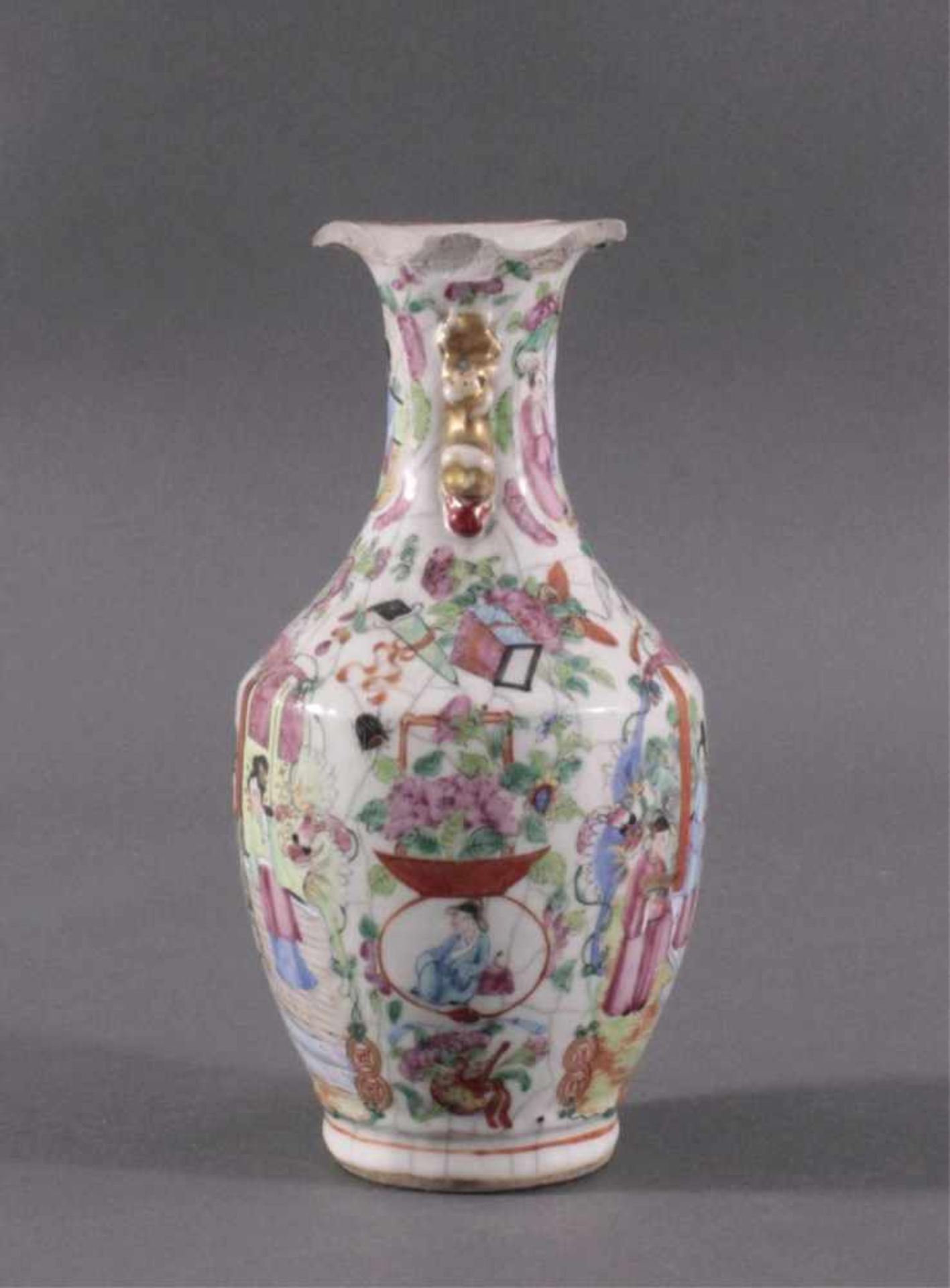 Chinesische Vase, 19. JahrhundertsQing-Dynastie (1644-1911). Porzellan Famille-Rose / Yangcai- - Image 4 of 12