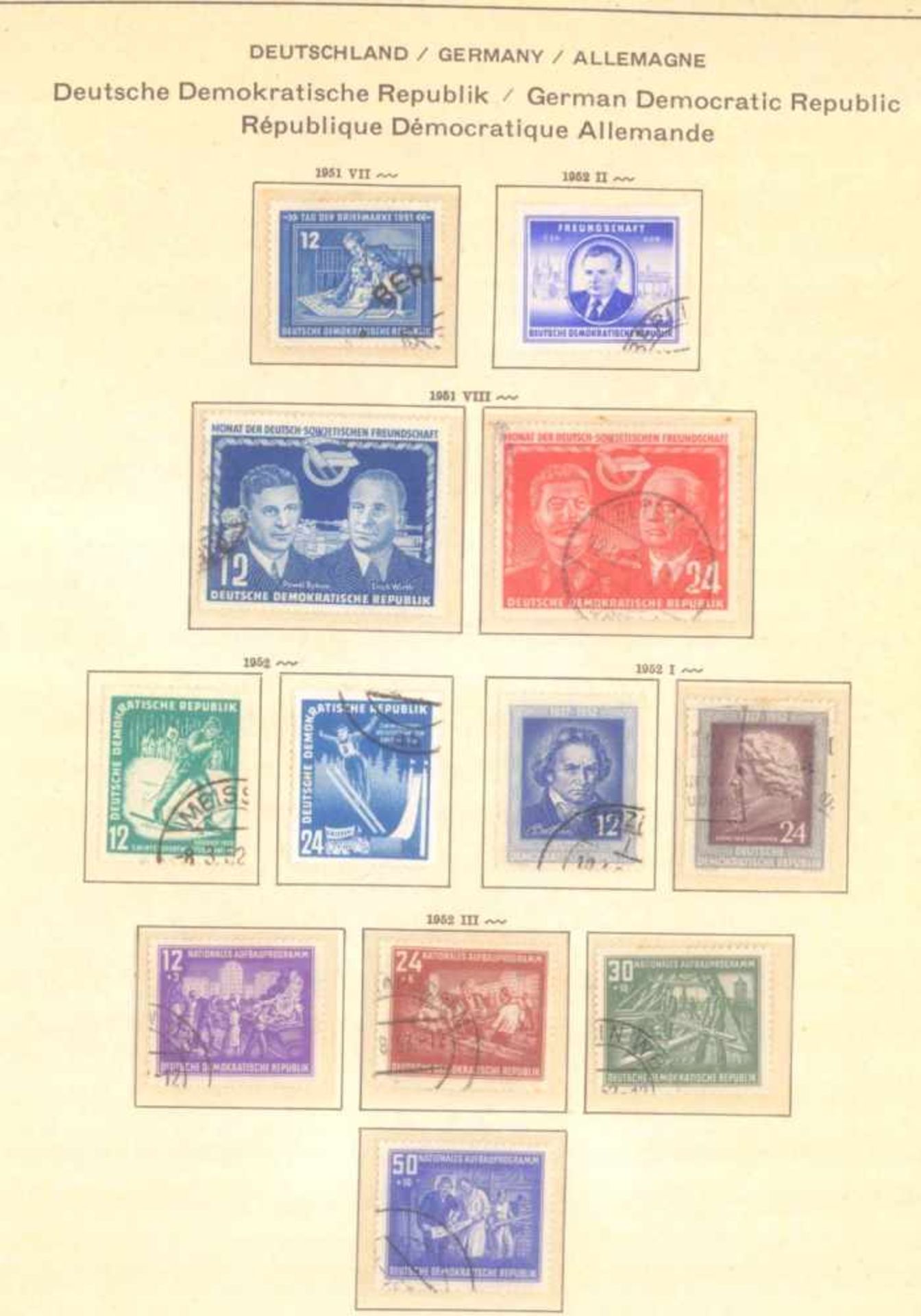 Gestempelte Sammlung DDR 1949-1990in drei Alben, in den Hauptnummern augenscheinlich komplett. - Image 6 of 12