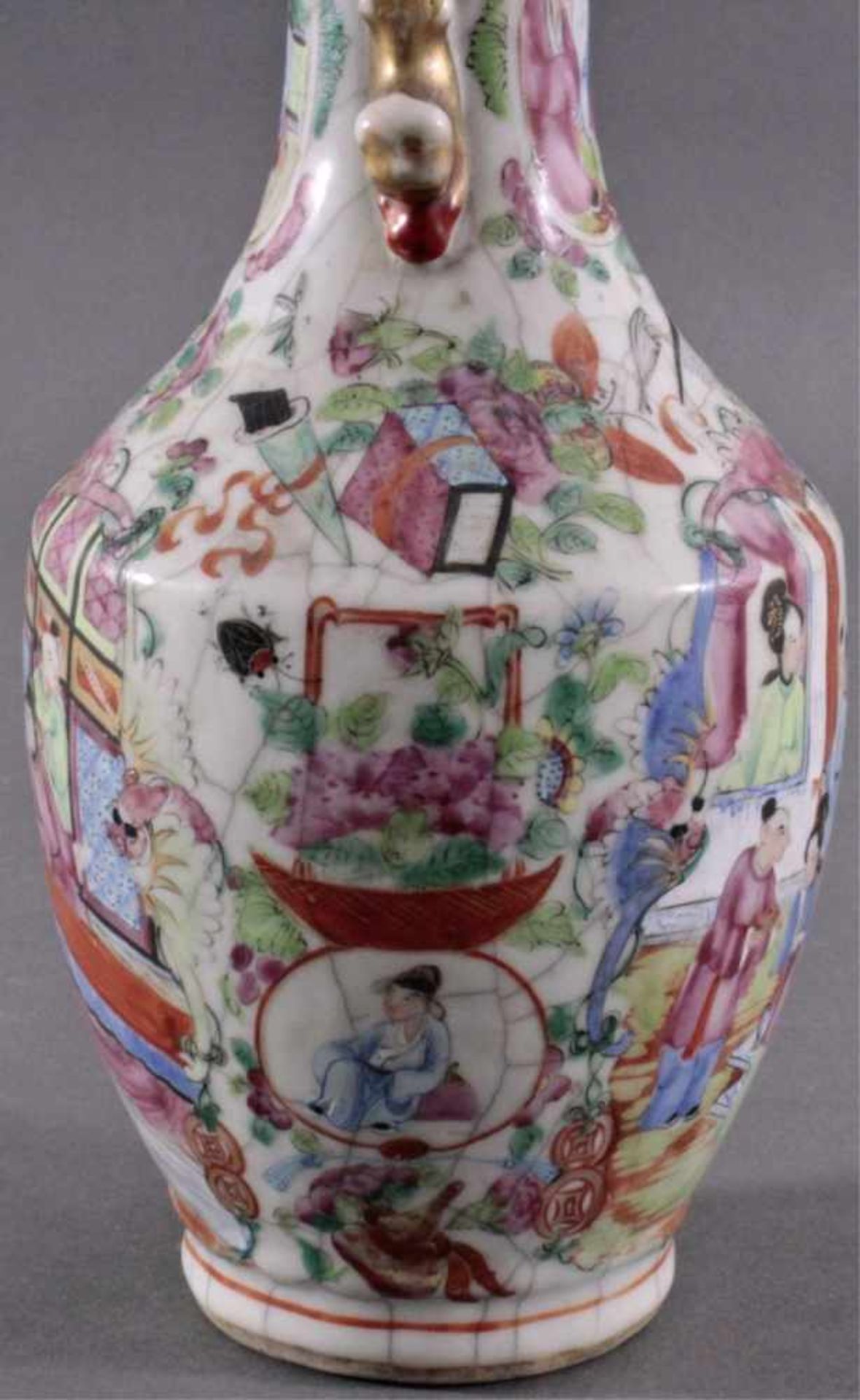 Chinesische Vase, 19. JahrhundertsQing-Dynastie (1644-1911). Porzellan Famille-Rose / Yangcai- - Image 8 of 12