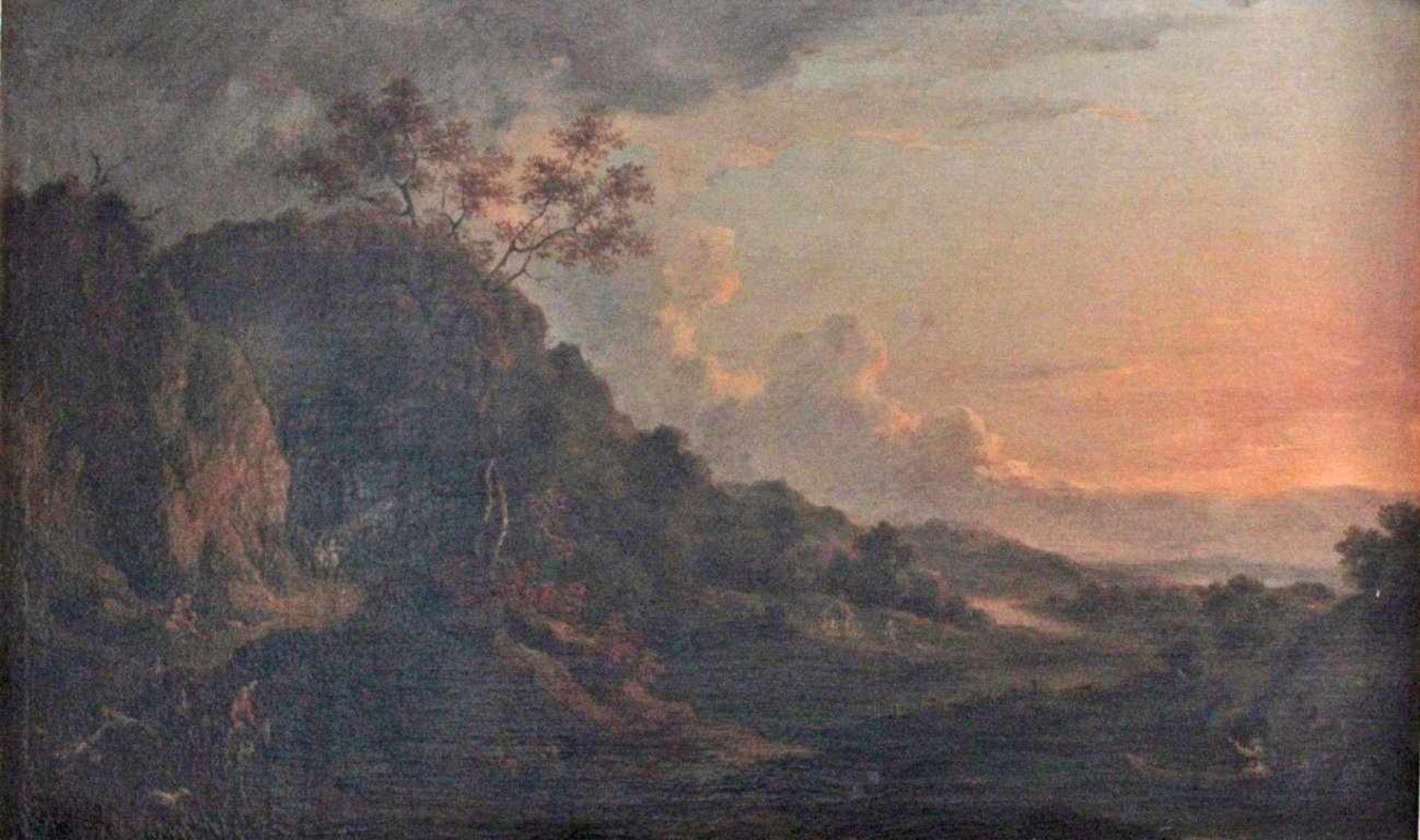 Frederik de Moucheron (1633-1686)Öl auf Leinwand. Italienische Landschaft imSonnenuntergang. - Bild 2 aus 4