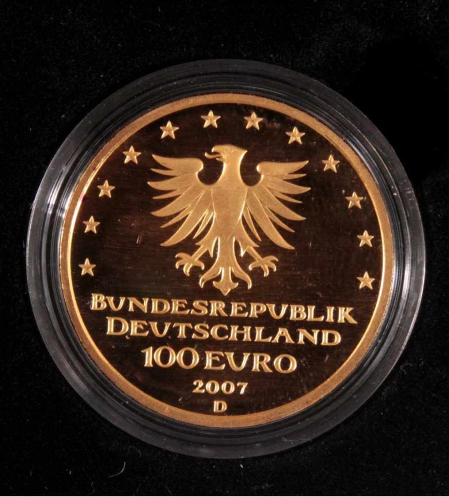 Goldmünze 100 Euro Hansestadt Lübeck1. Oktober 2007, Gold, 1/2 Unze (15,55 g), in Kapsel, - Bild 2 aus 3
