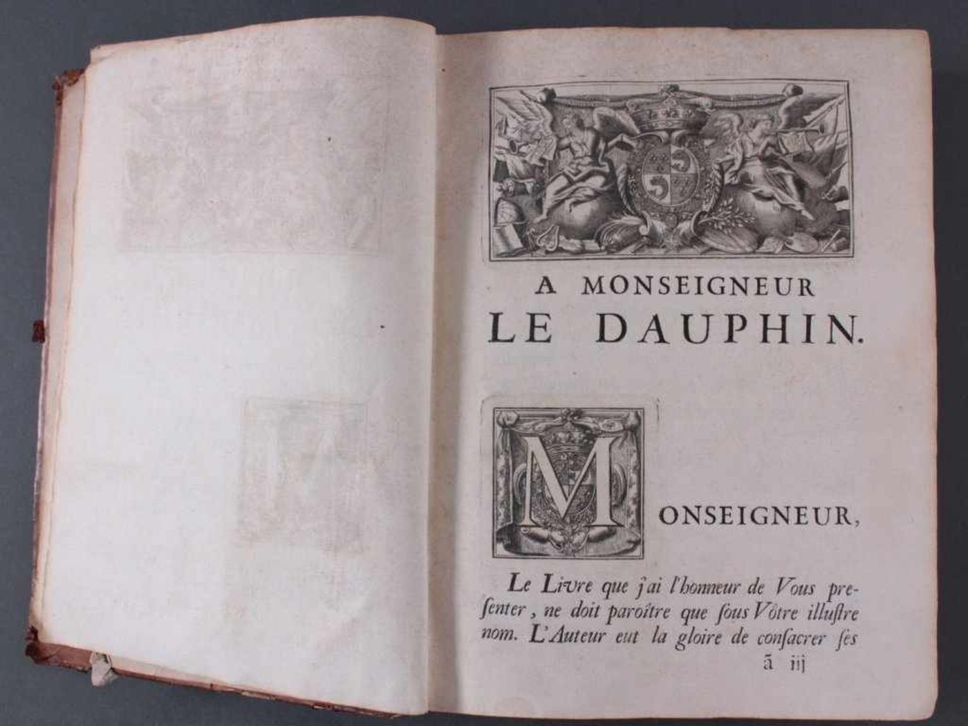 Magnum dictionarium Latinum et GallicumDatiert 1726, beschädigtes Rückenschild, Stück mit Schrift: - Bild 3 aus 4