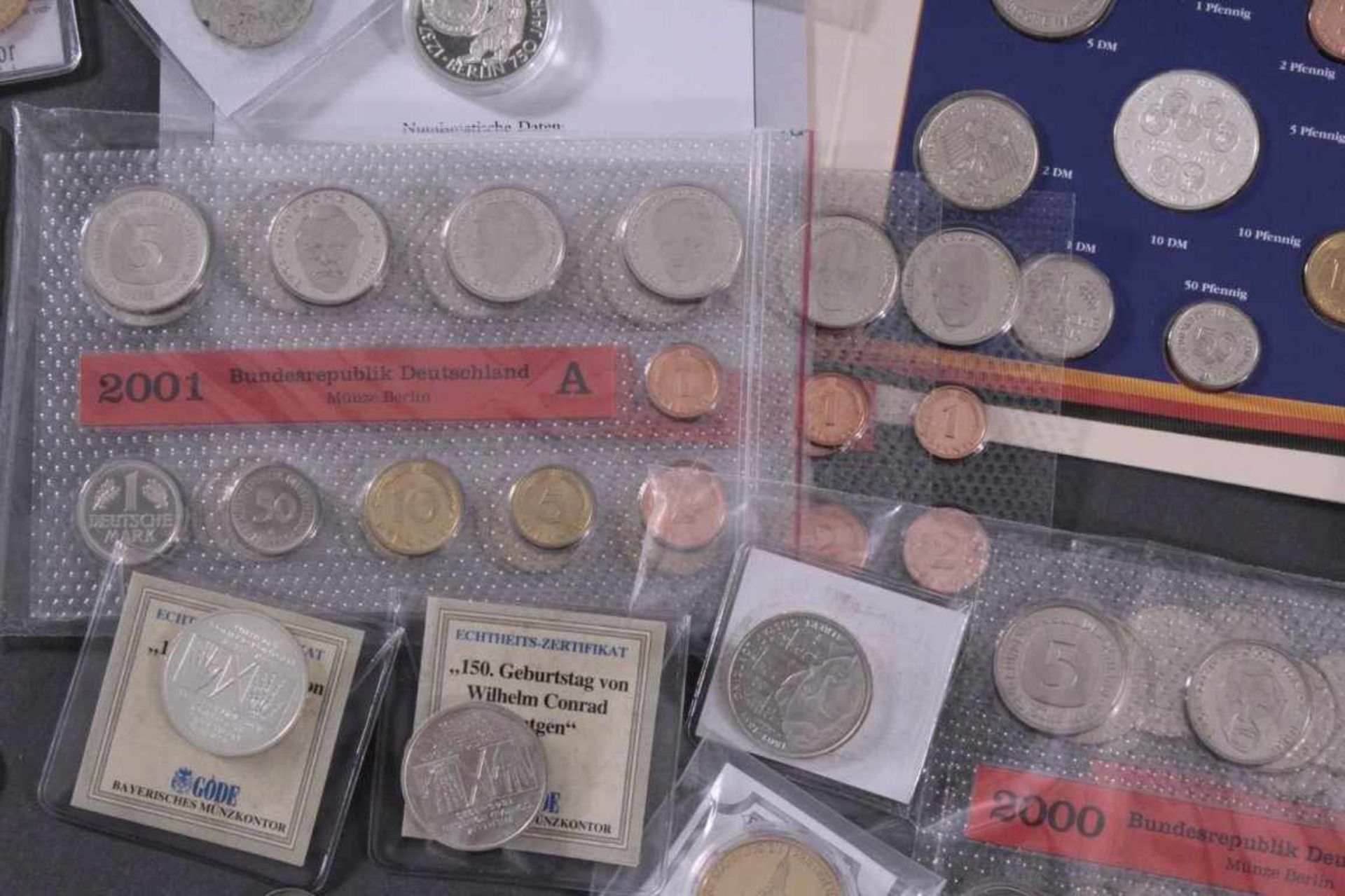 Münzsammlung BRD mit über 500 DMÜber 20 10-DM Silbermünzen, 5 Mark Münzen, Kursmünzensätze(unter - Image 3 of 5
