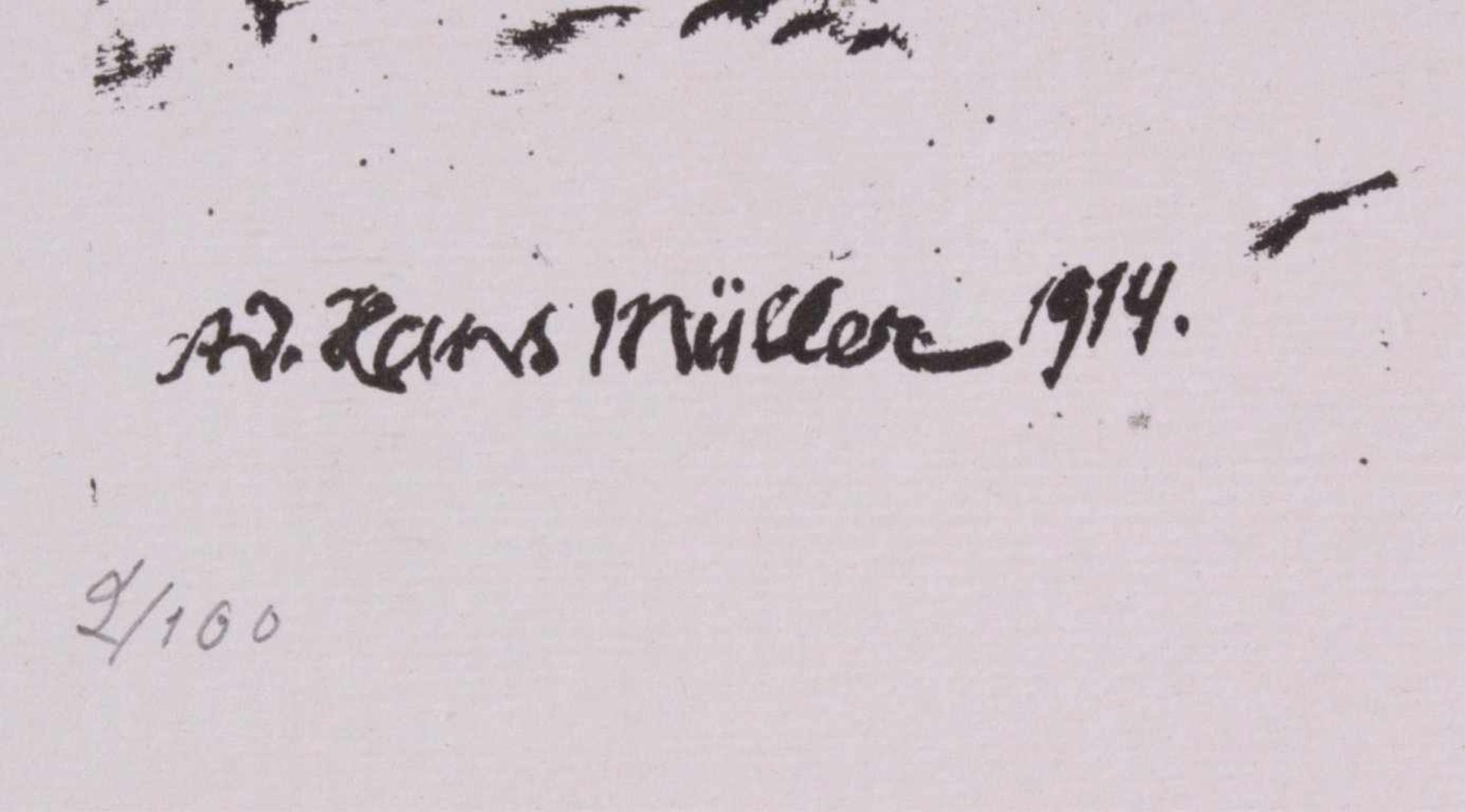 Hans Adolf Müller 1888-1934, 3 GrafikenIn der Platte signiert und datiert 1914, mit - Image 6 of 10