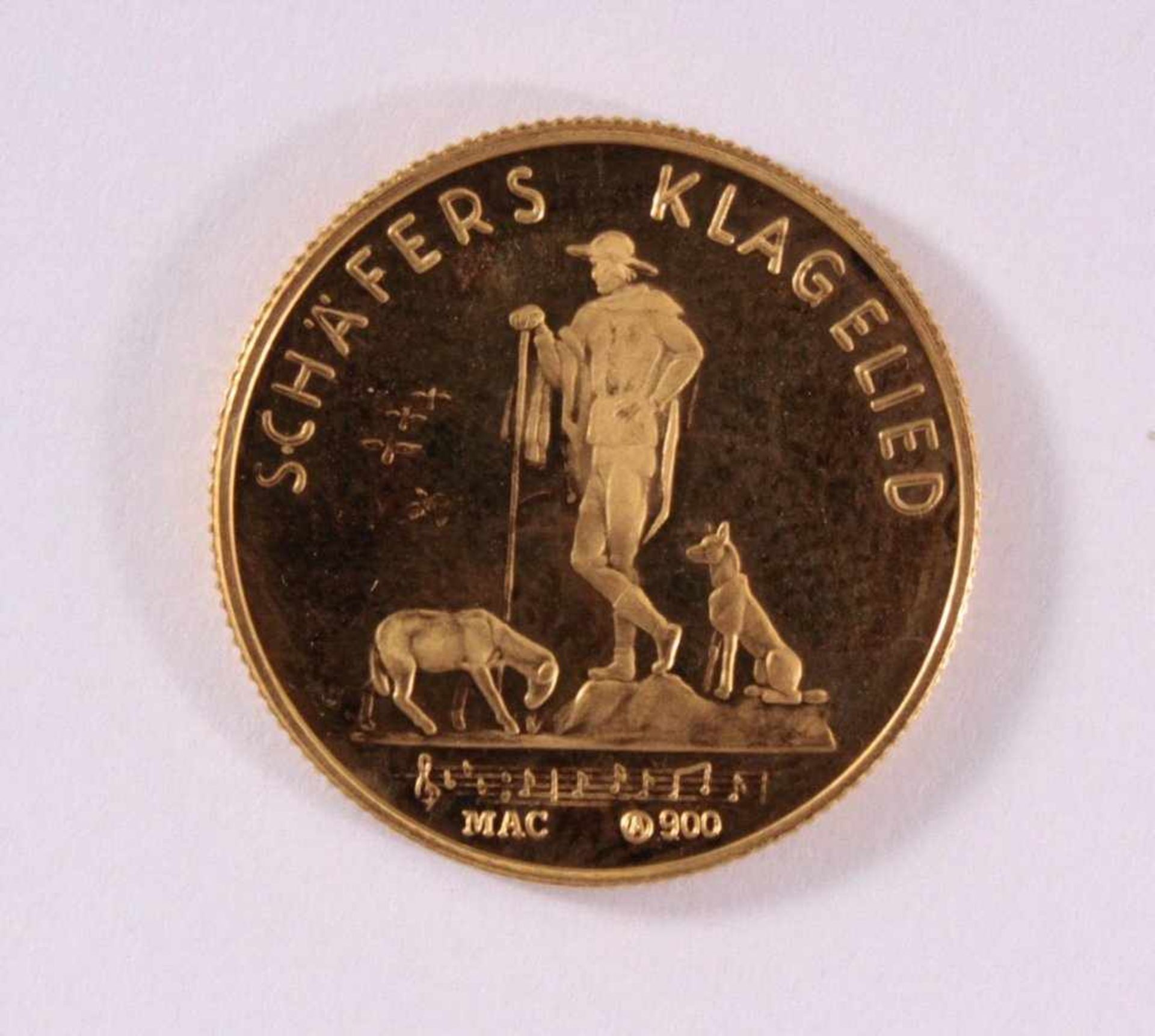 Goldmedaille 900/000 GG. Franz SchubertD-2,1 cm, 5 g - Bild 2 aus 2