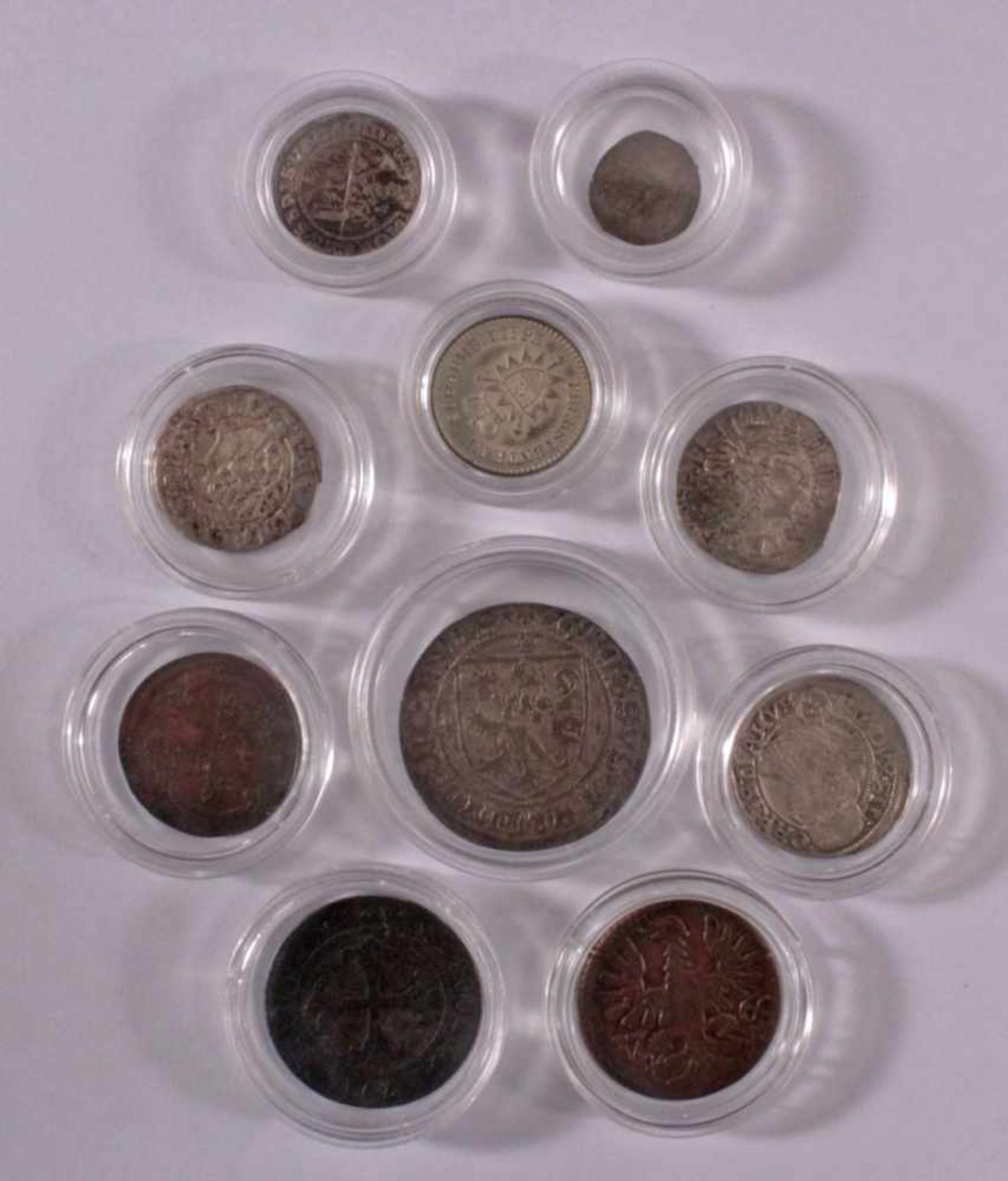 10 Altdeutsche Münzen1x Magedeburg, 1/24 Taler von 1616 in ss.1x Pommern, 1/24 Taler von 1617,