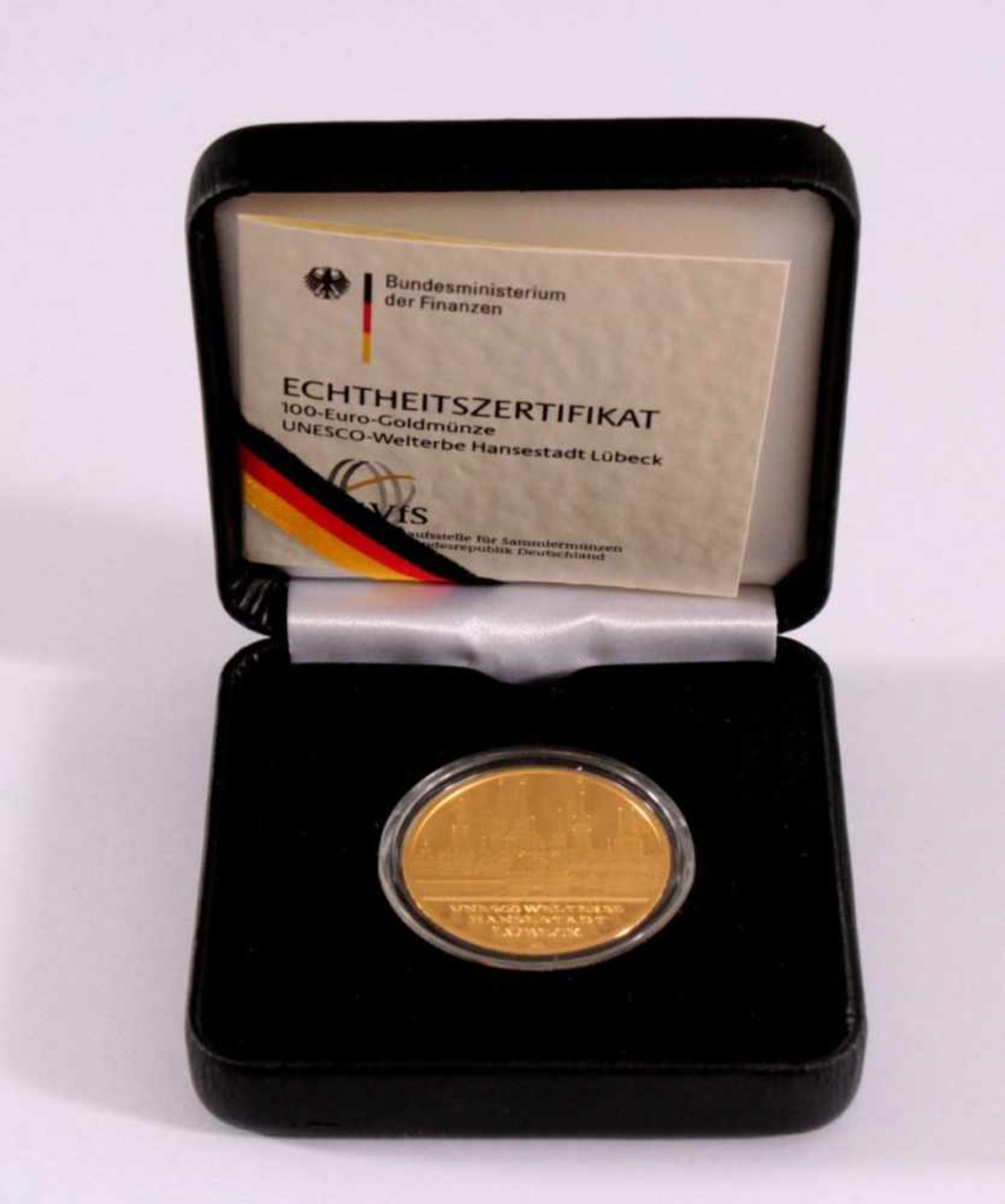 Goldmünze 100 Euro Hansestadt Lübeck1. Oktober 2007, Gold, 1/2 Unze (15,55 g), in Kapsel, - Bild 3 aus 3