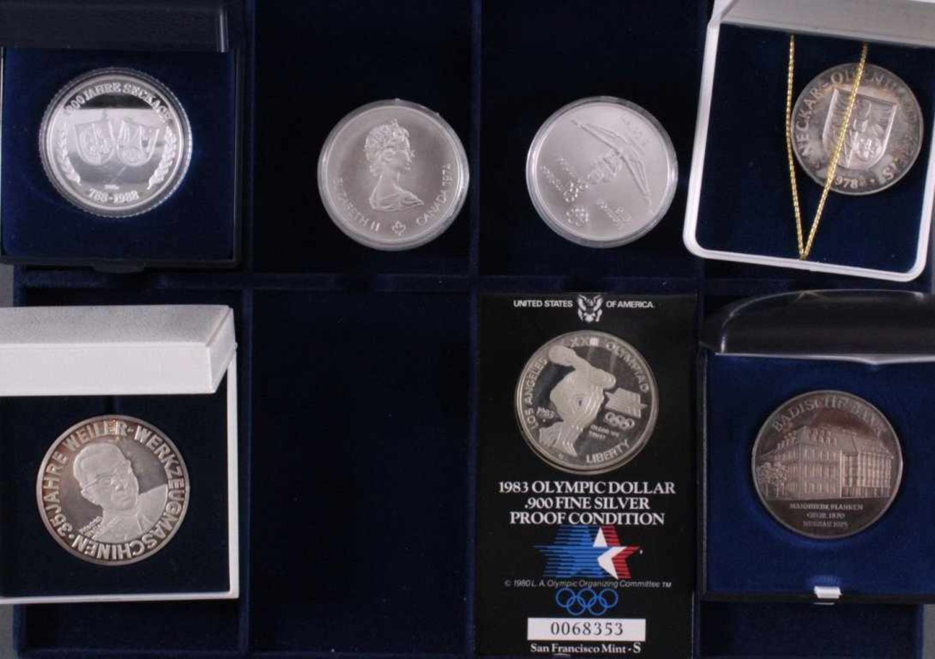 Sammlung Münzen und Medaillen5 Olympiamünzen USA mit Münzschatulle.2x 5 Canada Dollar in - Bild 3 aus 3
