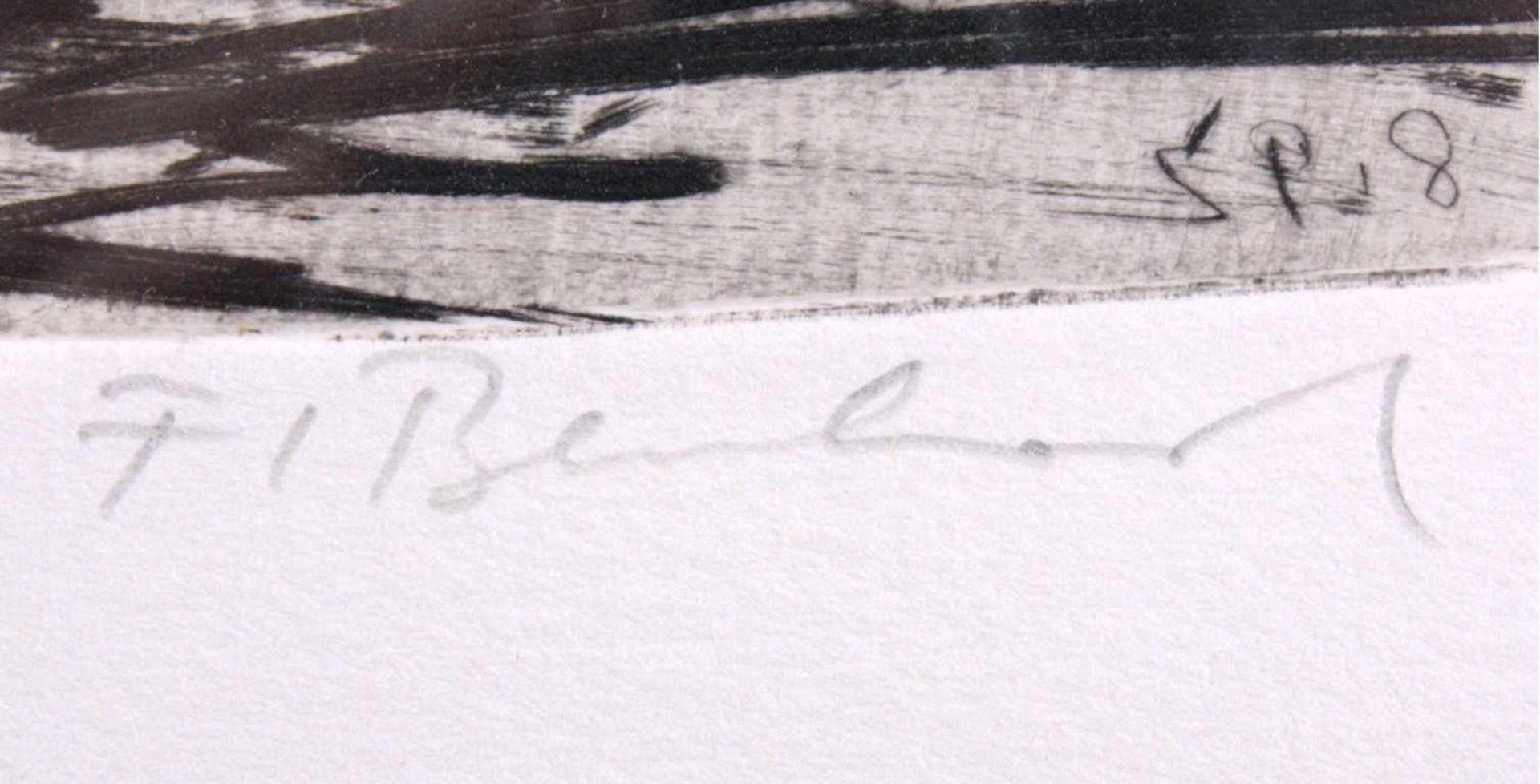 Franz Bernhard (1934-2013)Lithographie, mit Bleistift signiert und nummeriert, hinterGlas gerahmt, - Bild 2 aus 2