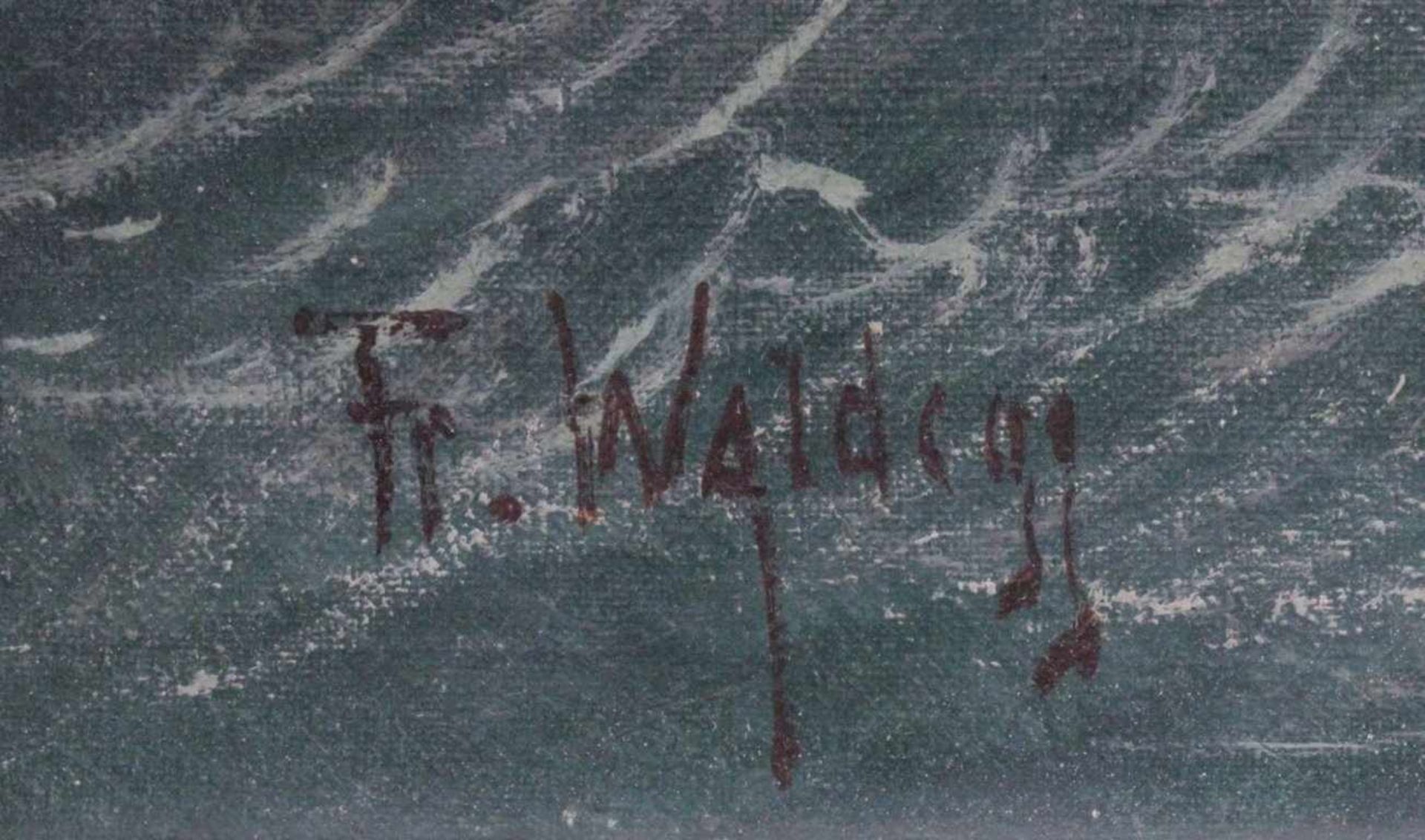 Franz Waldegg (1888-1966)Öl auf Leinwand. "Stürmische See mit Möwen", links untensigniert, ca. 61 - Bild 3 aus 4