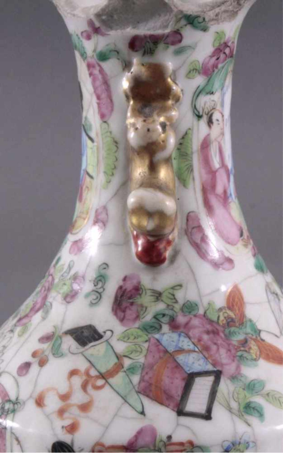 Chinesische Vase, 19. JahrhundertsQing-Dynastie (1644-1911). Porzellan Famille-Rose / Yangcai- - Image 10 of 12