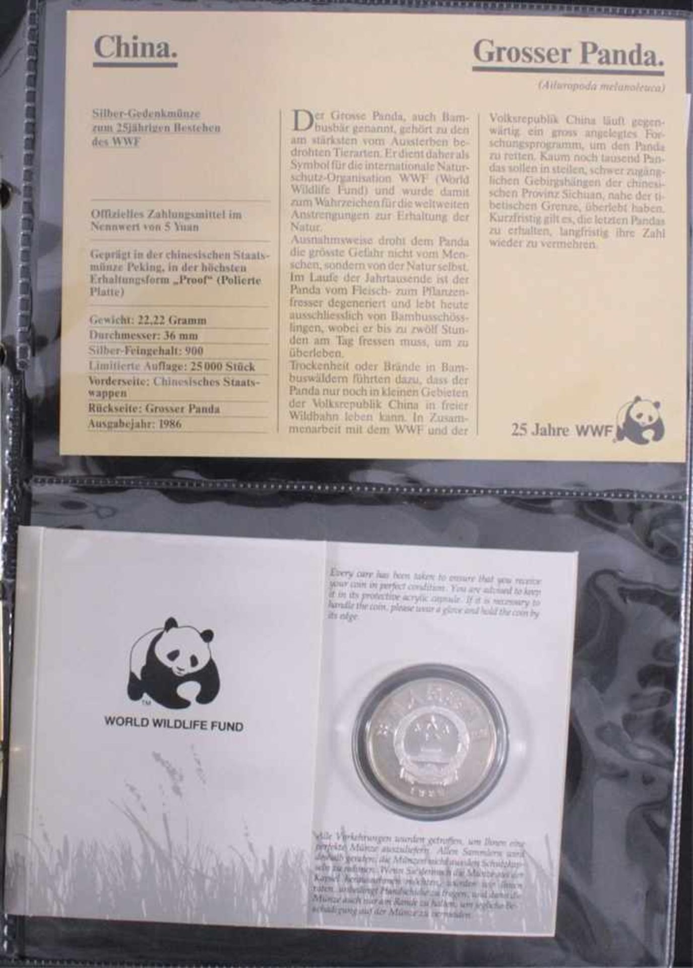 WWF Sammlung in 6 AlbenMünzen, Briefmarken und Einlegeblätter wie im Abobezogen. Insgesamt 21 - Bild 2 aus 6