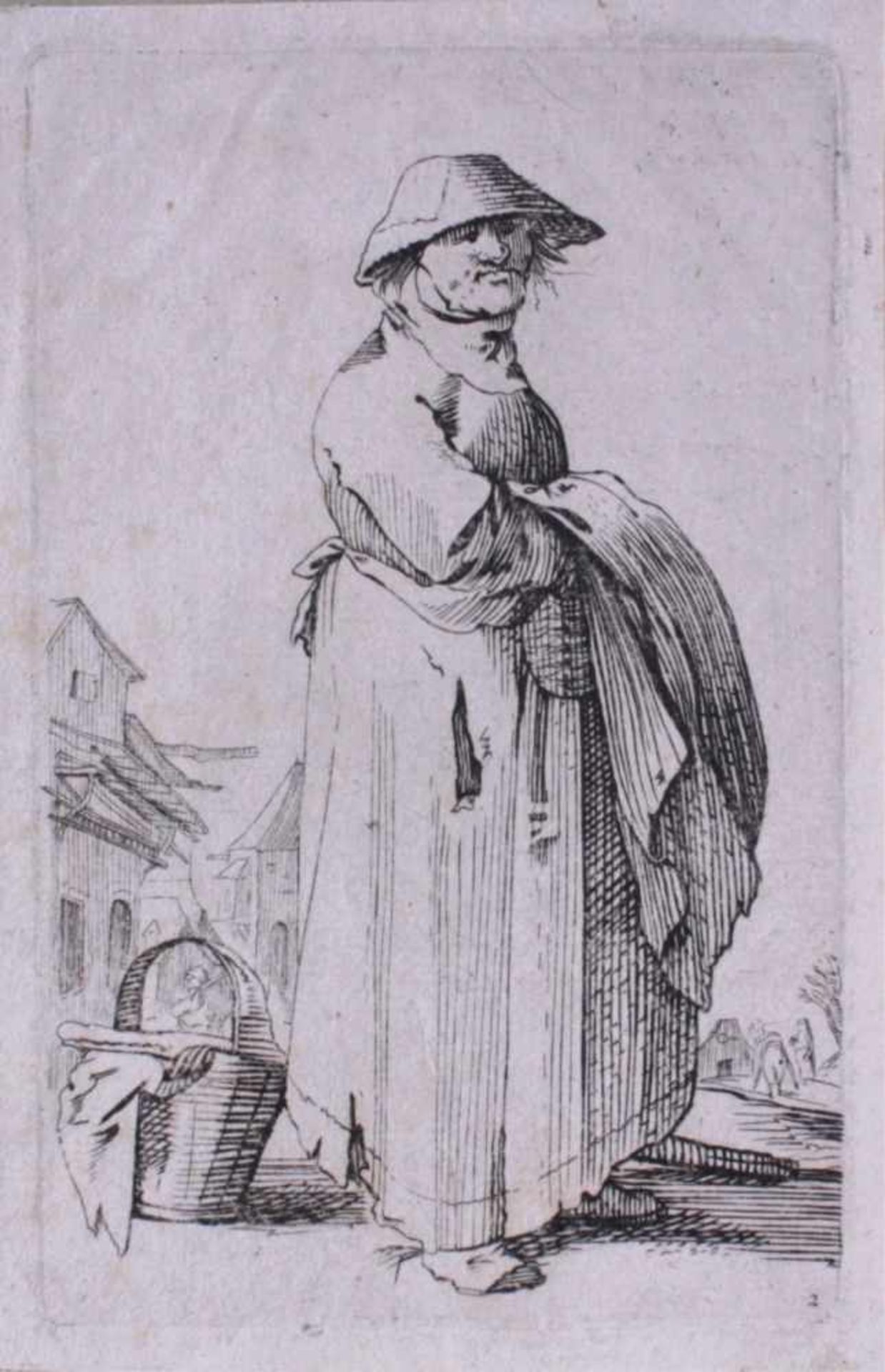 Pieter Jansz. Quast (1606 Amsterdam 1647)Zwei Kupferstiche, "Cap:al Verbruit", "Mann mit Hut in - Image 2 of 3