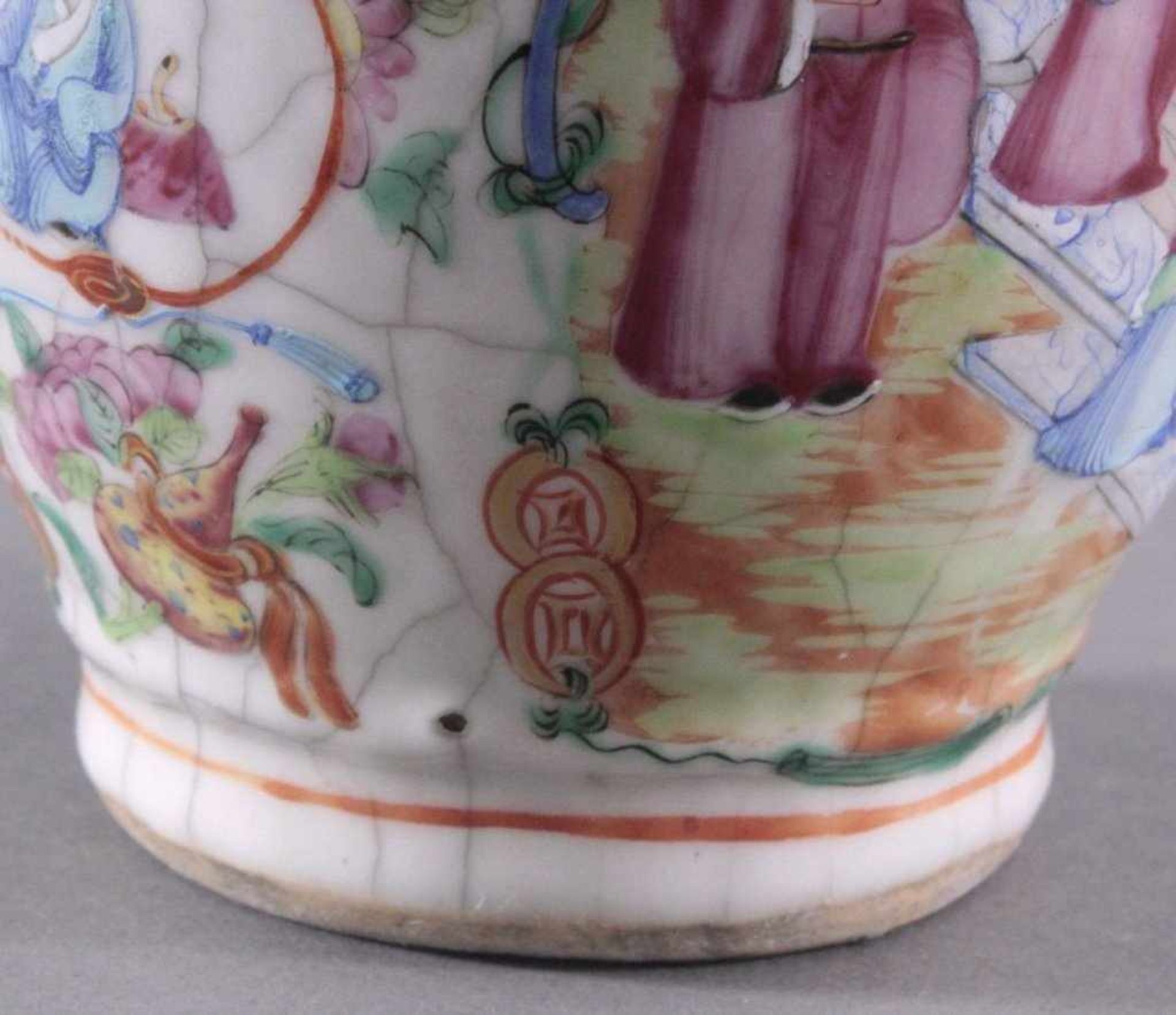 Chinesische Vase, 19. JahrhundertsQing-Dynastie (1644-1911). Porzellan Famille-Rose / Yangcai- - Image 12 of 12