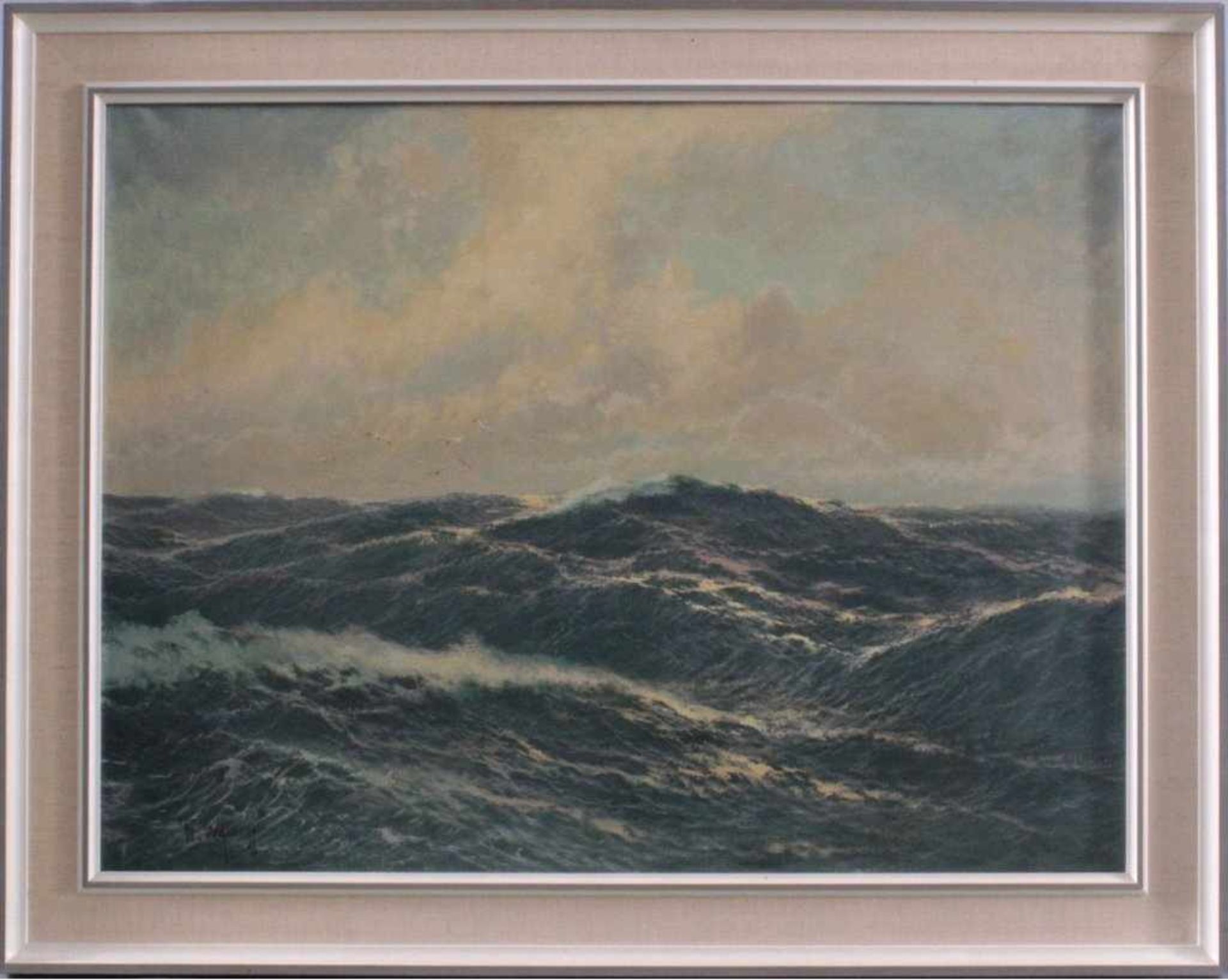 Franz Waldegg (1888-1966)Öl auf Leinwand. "Stürmische See mit Möwen", links untensigniert, ca. 61