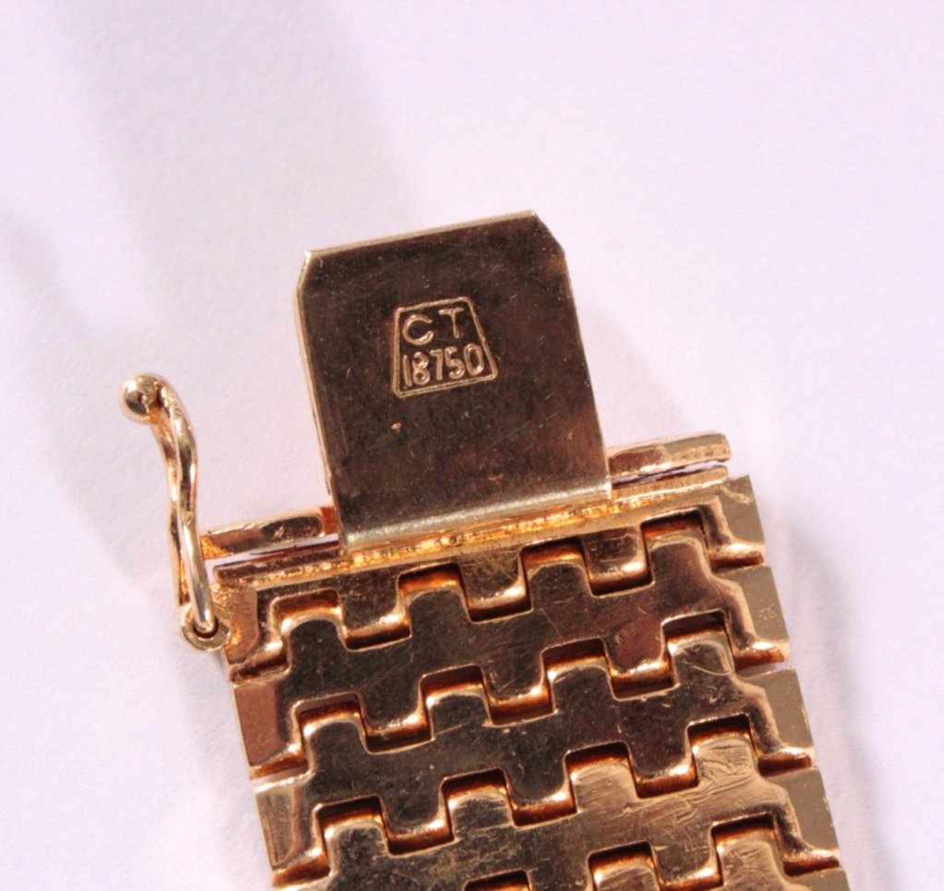 Armband 750/000 GelbgoldAn der Schließe punziert 18750 ct., Gliederarmband,Sicherheitsschließe, - Image 3 of 3
