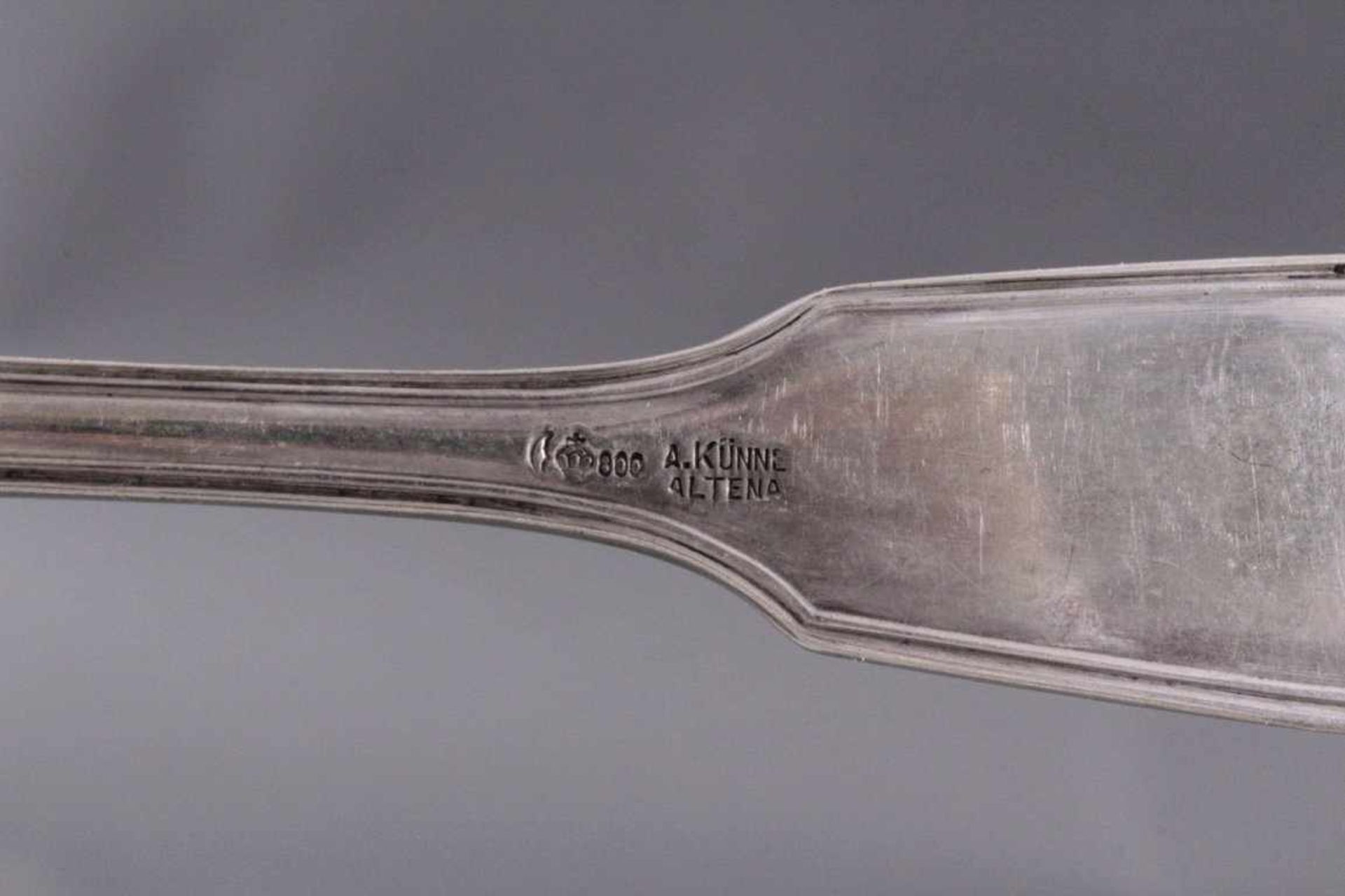 Speisebesteck 800er Silber, Augsburger Faden6 Gabeln, 6 Löffel, 6 Messer, 6 Kaffeelöffel. Gemarkt " - Image 3 of 4