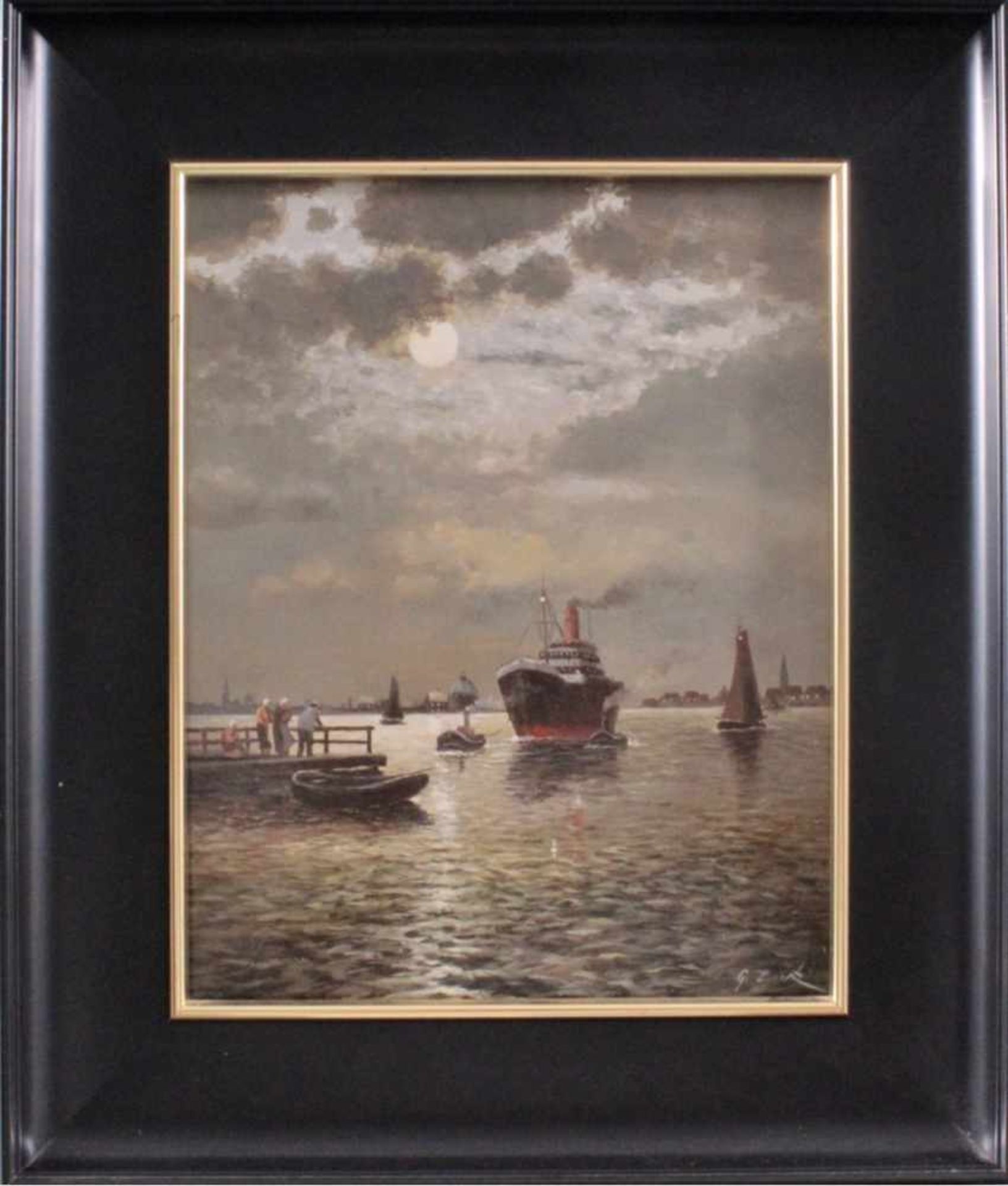 Zank Gerhard (1937 Pommern). Passagierschiff um 1900Öl auf Holz gemalt, unten rechts signiert,