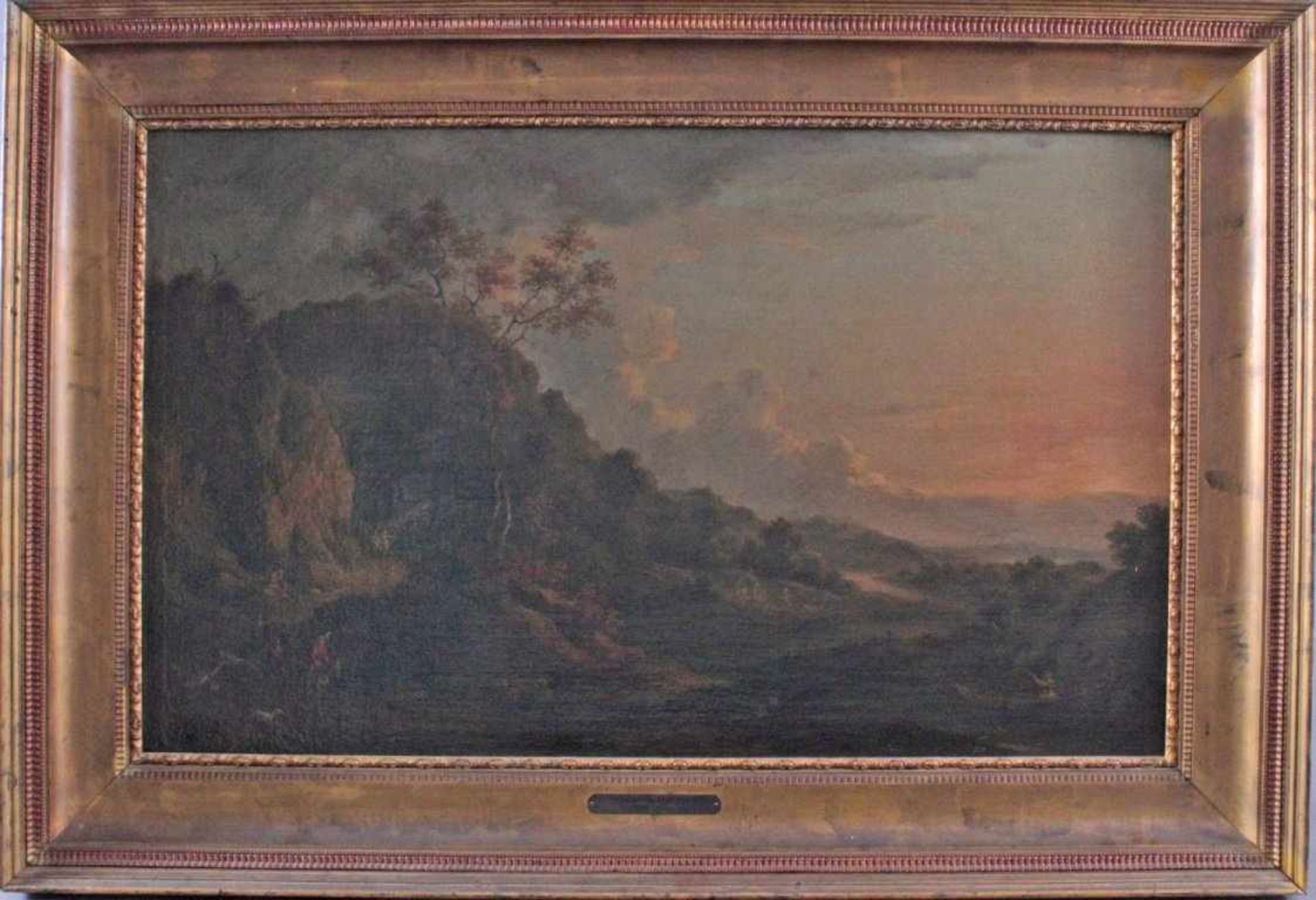 Frederik de Moucheron (1633-1686)Öl auf Leinwand. Italienische Landschaft imSonnenuntergang.