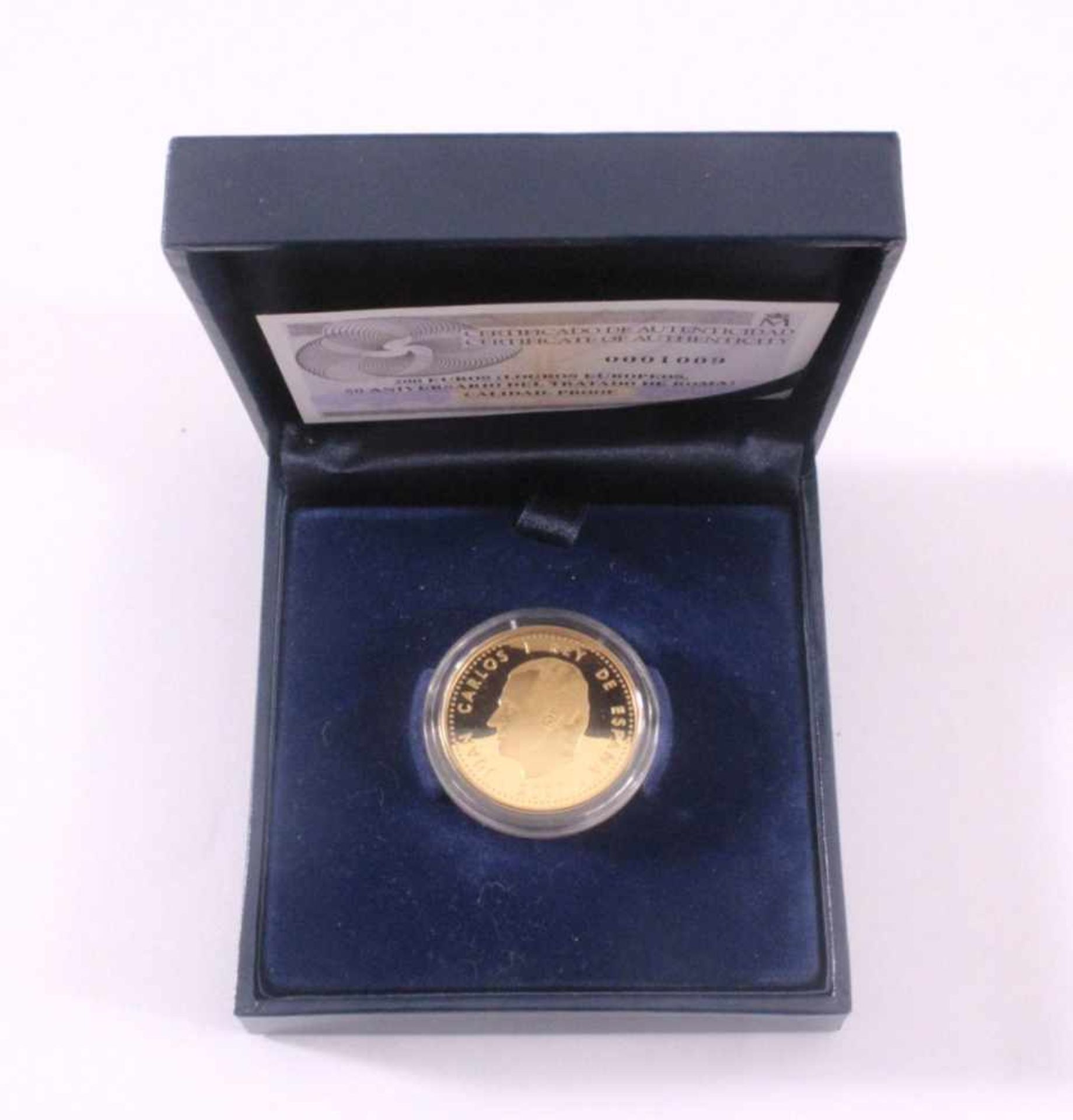 200 Euro Goldmünze Spanien 2007 - 50 Jahre römische Verträge999er Gold, 13,5 Gramm in Etui - Bild 3 aus 4