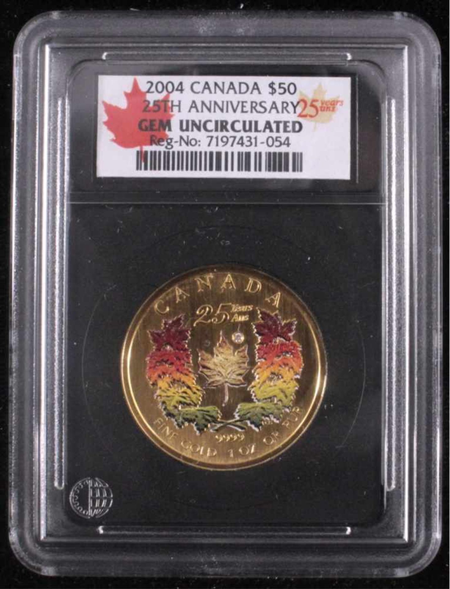 1 oz Maple Leaf Goldmünze50 kanadische Dollar, koloriert und mit einem Diamantenbesetzt. Inklusive - Image 2 of 4