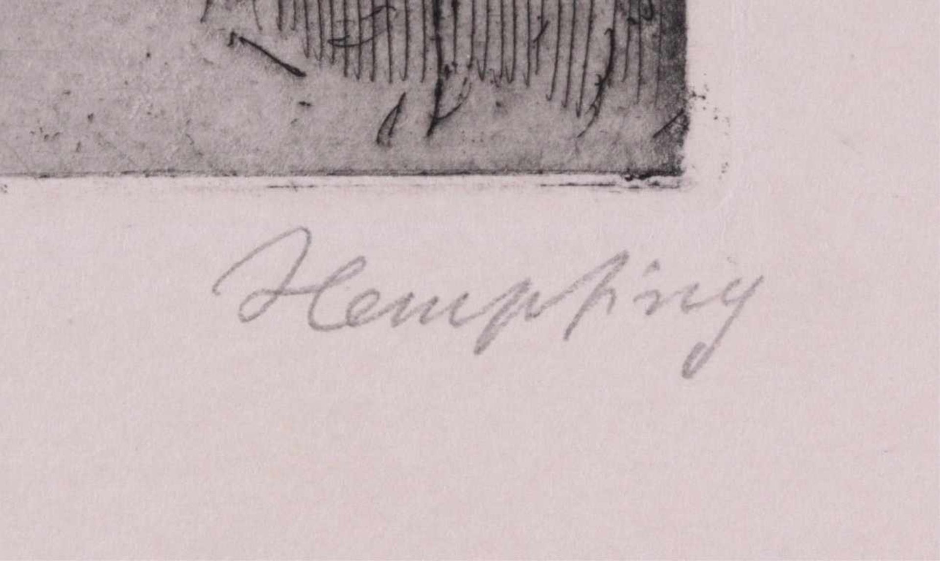Wilhelm HEMPFING (1886-1948) "Pferderennen"Radierung, 4/36, unten rechts mit Bleistift signiert, - Image 3 of 3