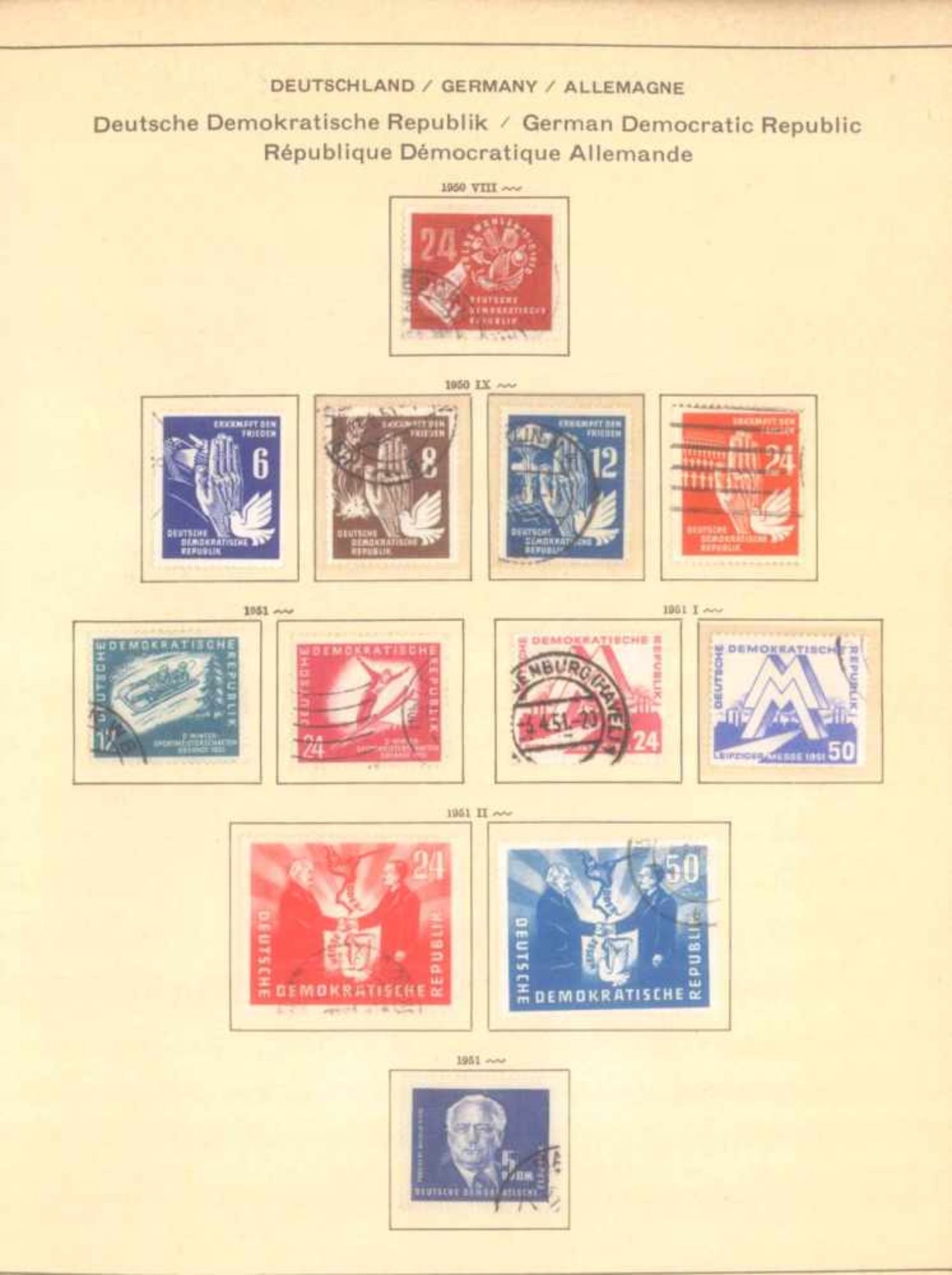 Gestempelte Sammlung DDR 1949-1990in drei Alben, in den Hauptnummern augenscheinlich komplett. - Image 4 of 12