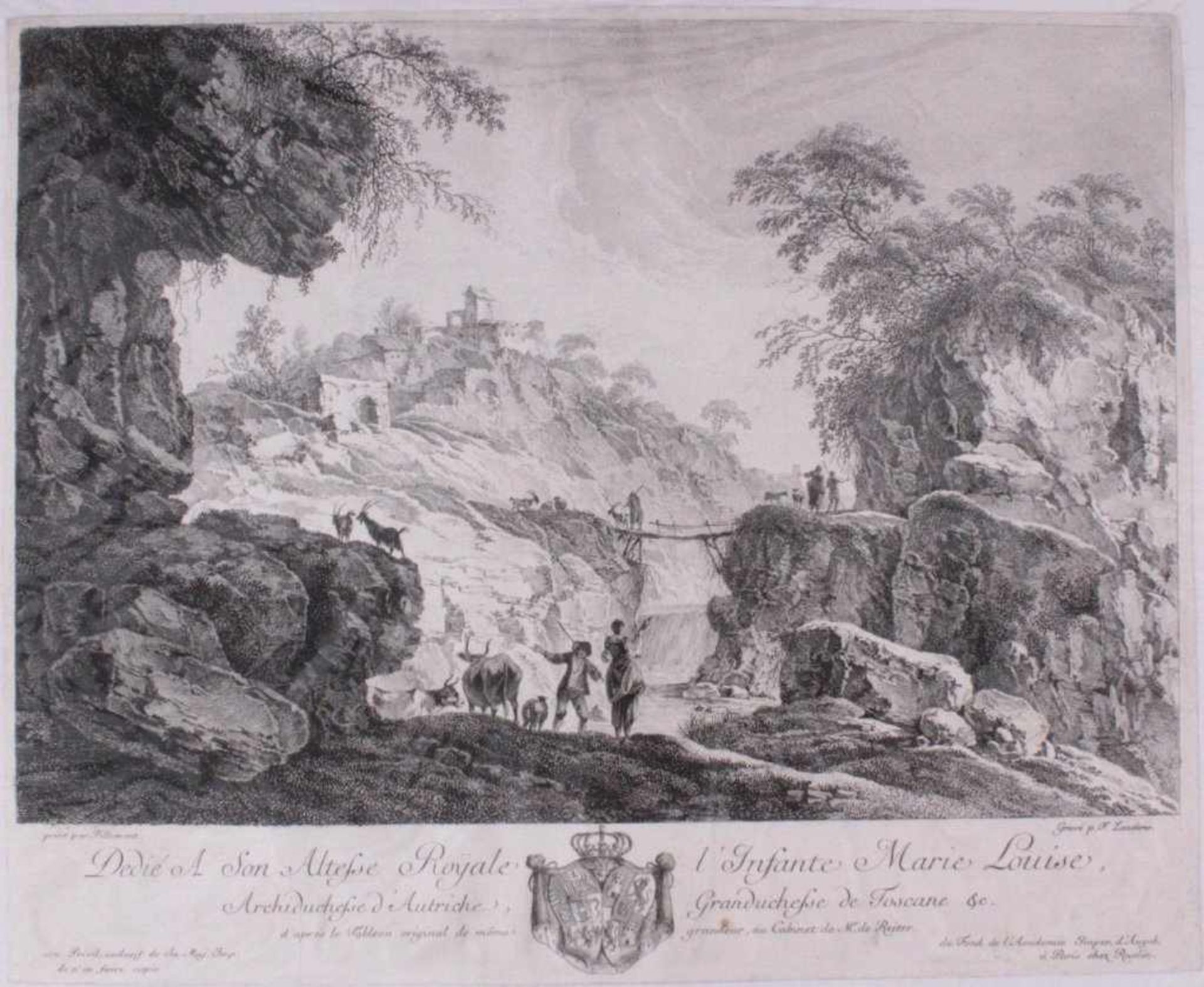 Ferdinand Landerer (Stein unter der Ems 1730-1796 Wien)"Felsige Bachlandschaft mit Hirten und