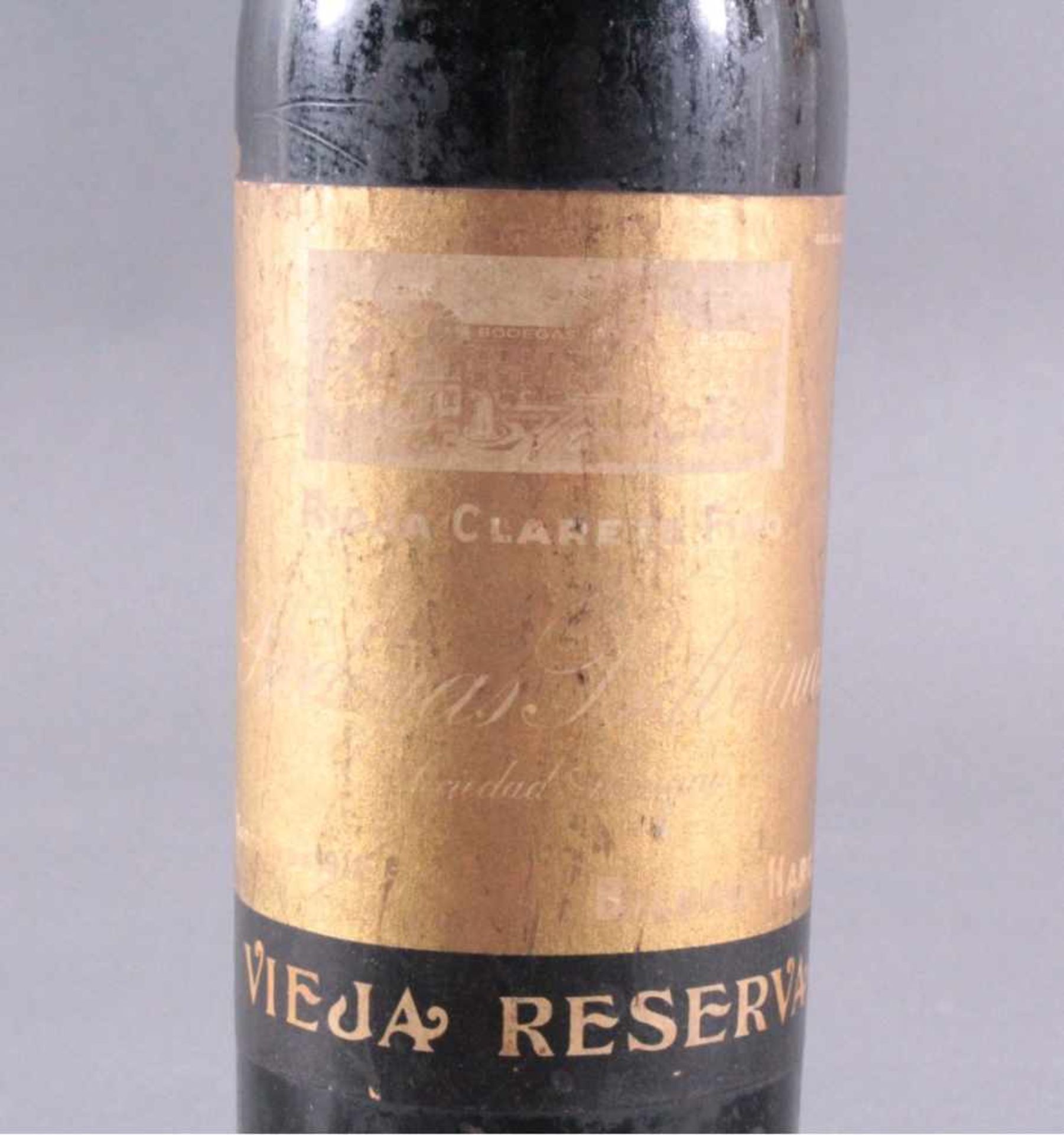 Rotwein, Vieja Reserva, Rioja Clarete Fino 1912Spanien, Bodegas Bilbainas, Consecha 1912, Bilbao- - Bild 3 aus 4