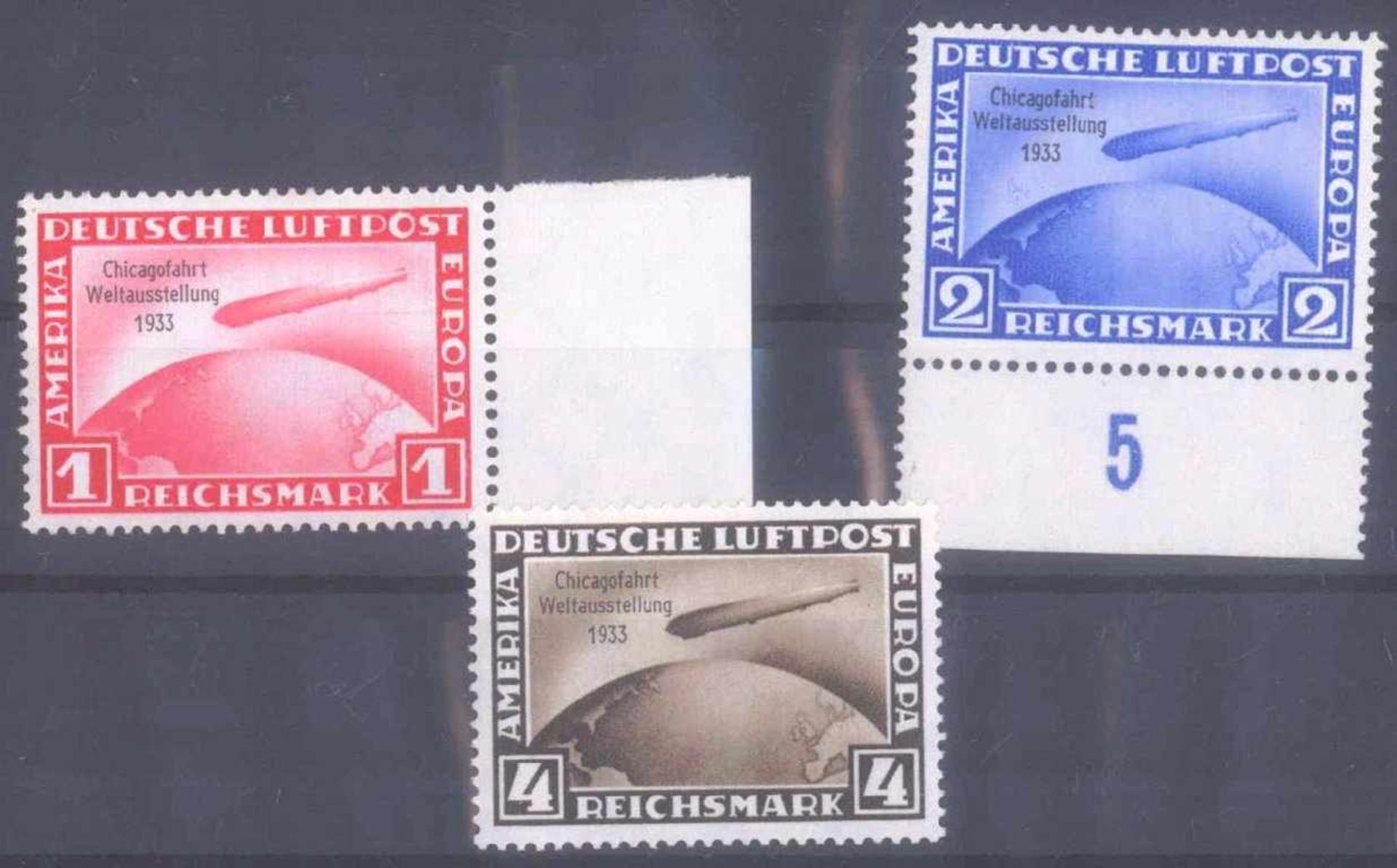 Deutsches Reich, 496-498, **, Attest Schlegel496 als rechtes Randstück.497 als unteres