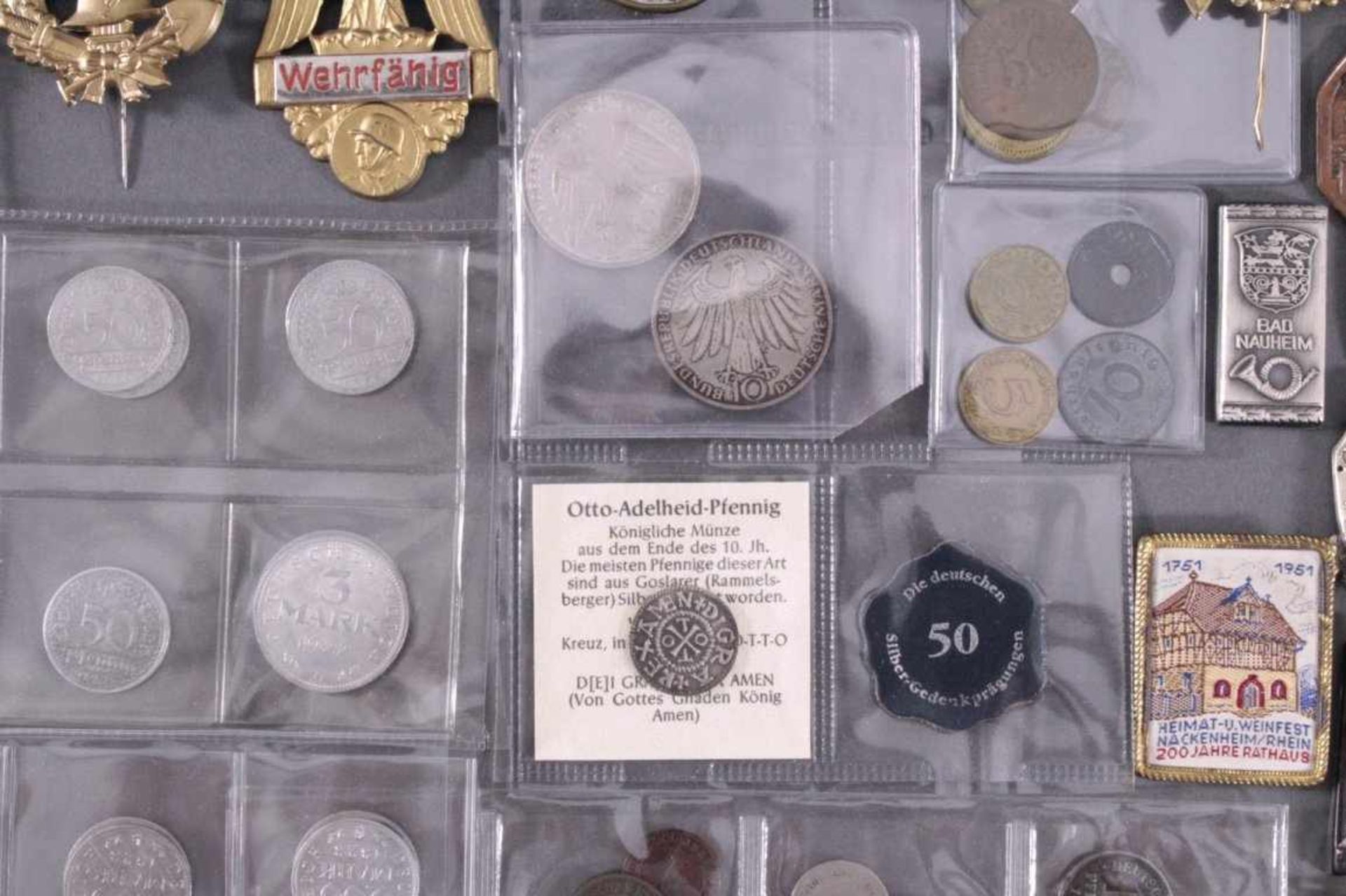 Münzen, Tagungs- und Veranstaltungsabzeichen Bad NauheimCa. 85 Stück, aus Metall, Porzellan, Holz, - Bild 4 aus 5