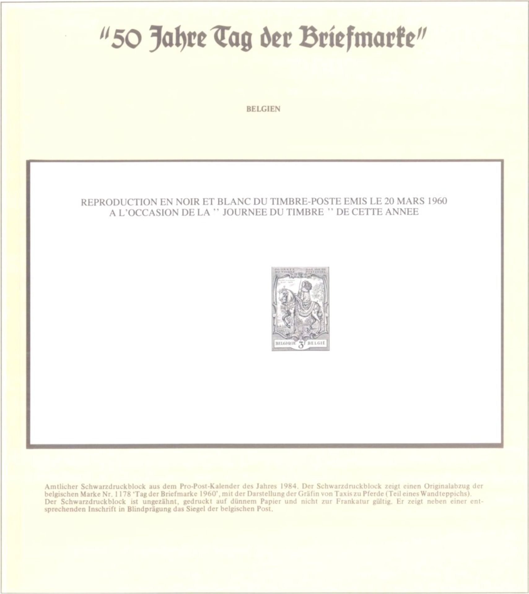 50 Jahre Tag der Briefmarke, Motivsammlungin 3 Alben. Sätze, Bögen, Ersttagsbrief usw. - Bild 3 aus 6