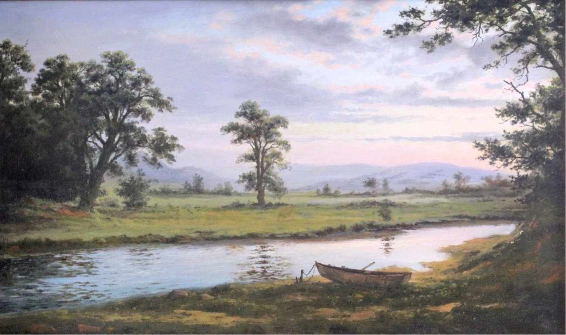 H. Edward Bialek (1956)Öl auf Faserplatte gemalt, Sommerliche Flusslandschaft,unten rechts - Image 2 of 4