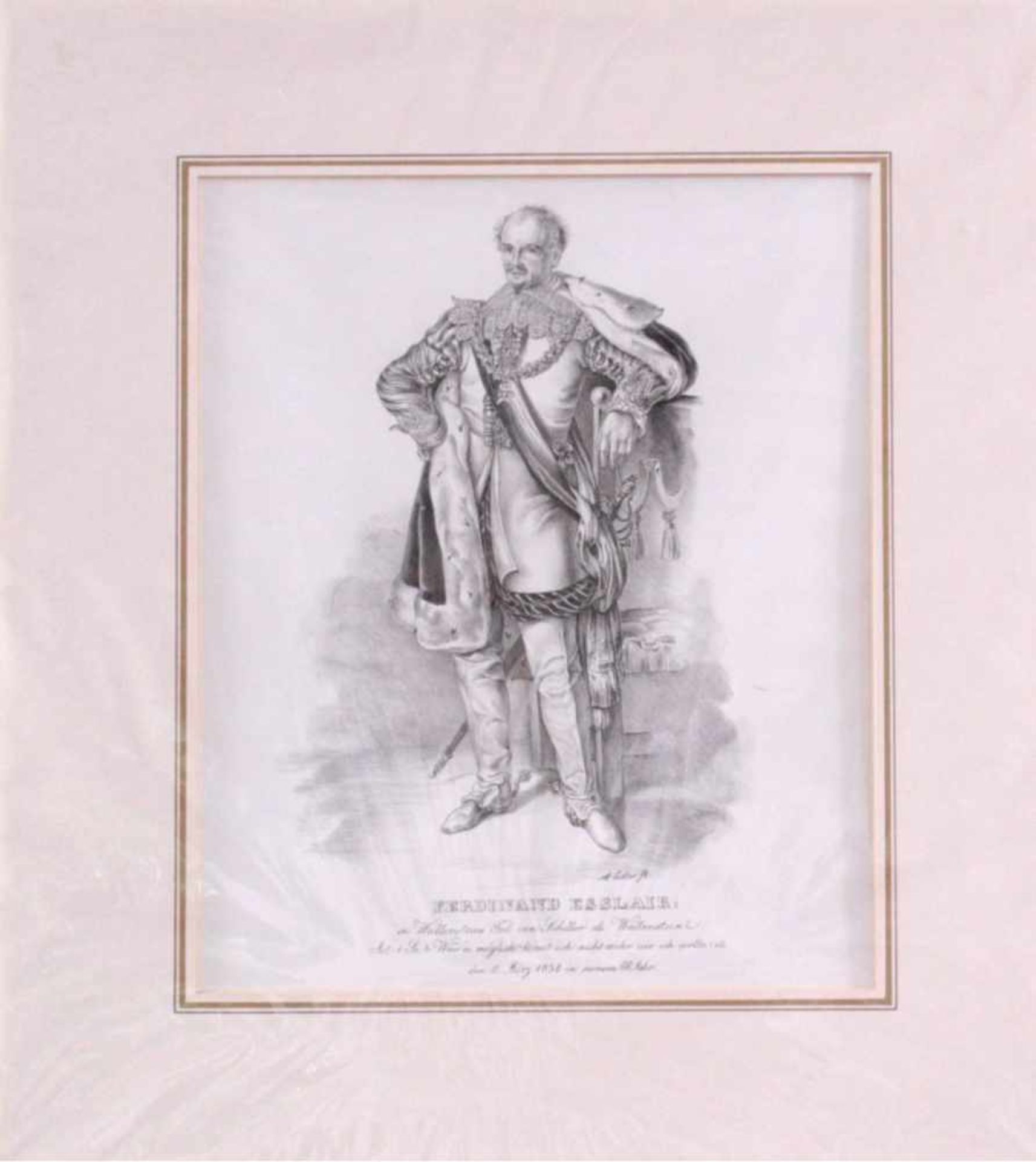 Ferdinand Esslair (Eppersdorf/Schlesien 1772-1840 Innsbruck)Porträt- Wallenstein. Königlich - Bild 2 aus 3