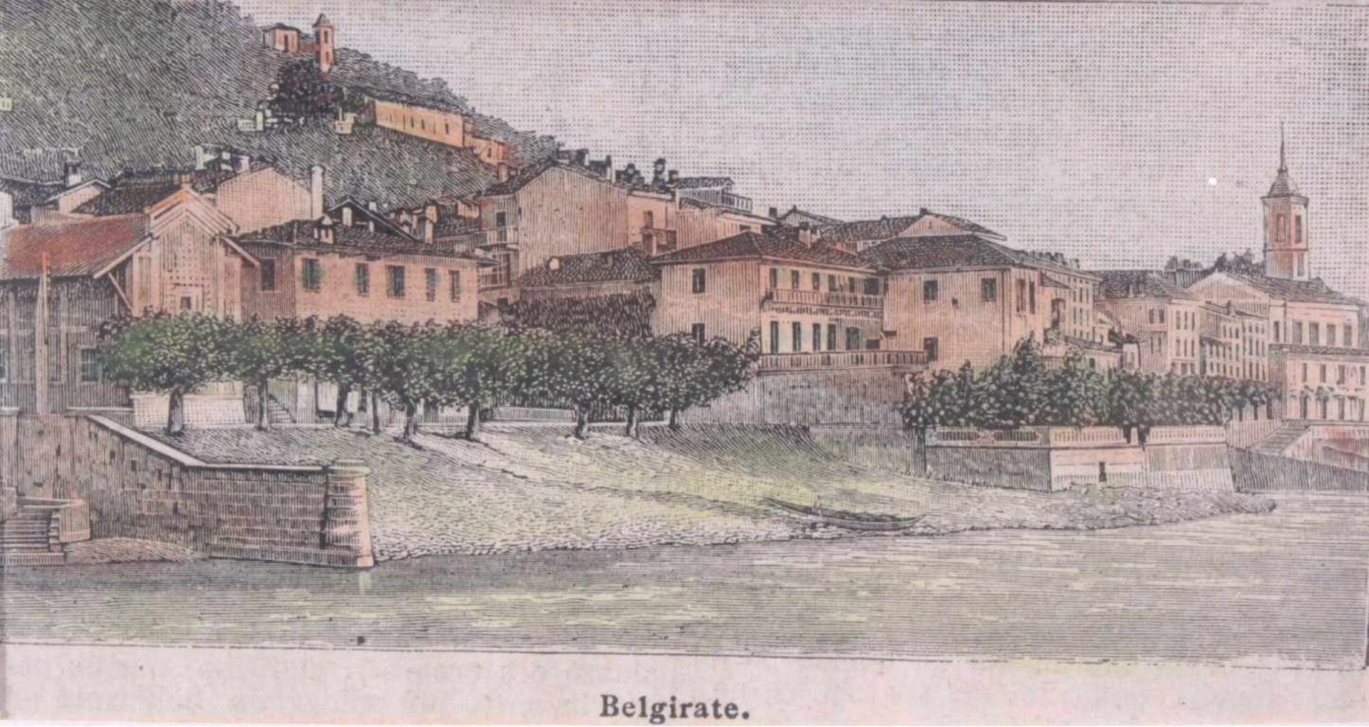 Sechs kolorierte LithographienStädteansichten in und rundum Laggo Maggiore. Laveno, Lesa, - Bild 7 aus 7